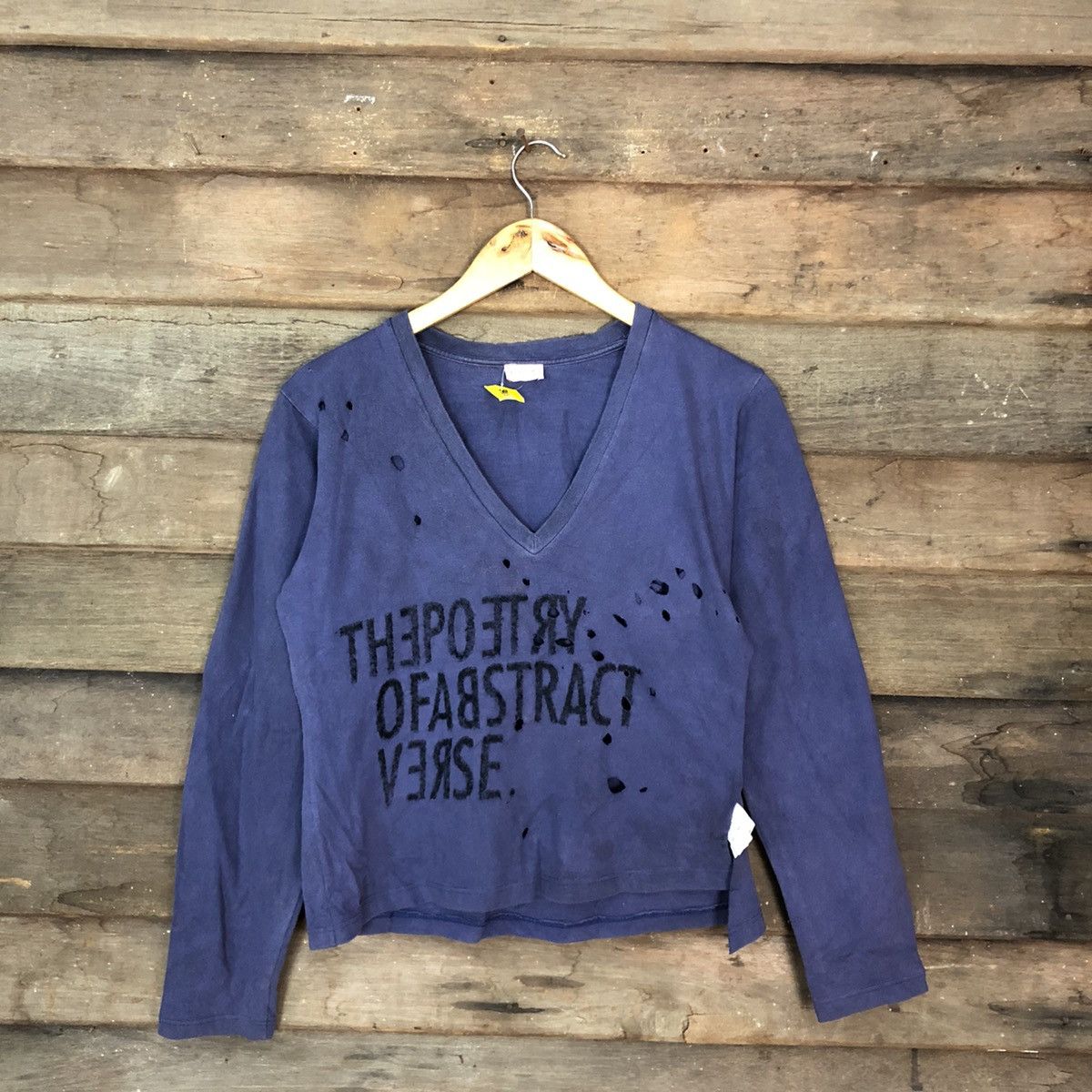 Paul Smith Paul Smith Blue distressed crop top Sweatshirt #3913 Size M / US 6-8 / IT 42-44 - 3 Thumbnail