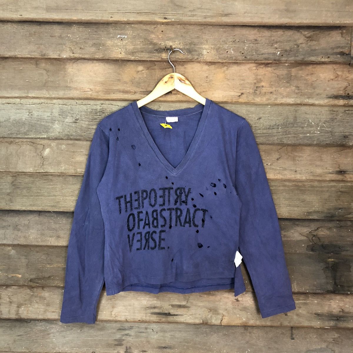 Paul Smith Paul Smith Blue distressed crop top Sweatshirt #3913 Size M / US 6-8 / IT 42-44 - 1 Thumbnail