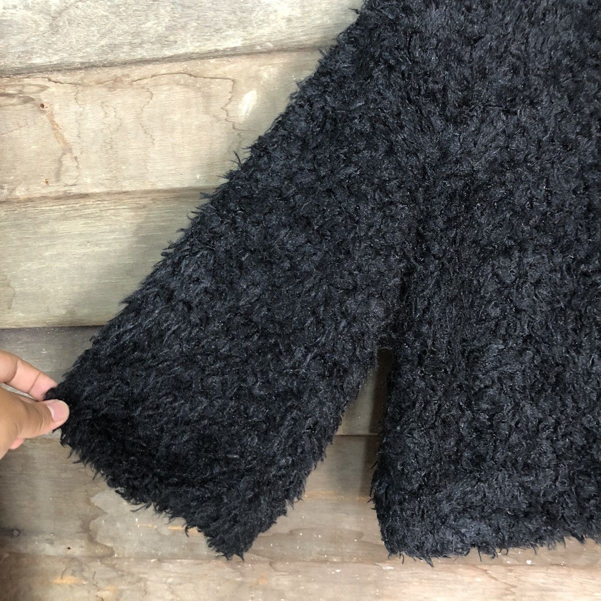 Homespun Knitwear L&Beautiful Black Shag Shaggy Fur Mohair Knitwear #6699 Size M / US 6-8 / IT 42-44 - 4 Thumbnail