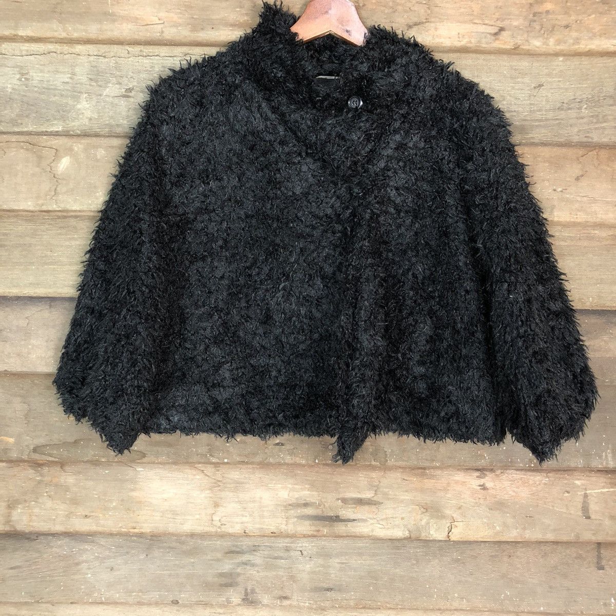 Homespun Knitwear L&Beautiful Black Shag Shaggy Fur Mohair Knitwear #6699 Size M / US 6-8 / IT 42-44 - 3 Thumbnail