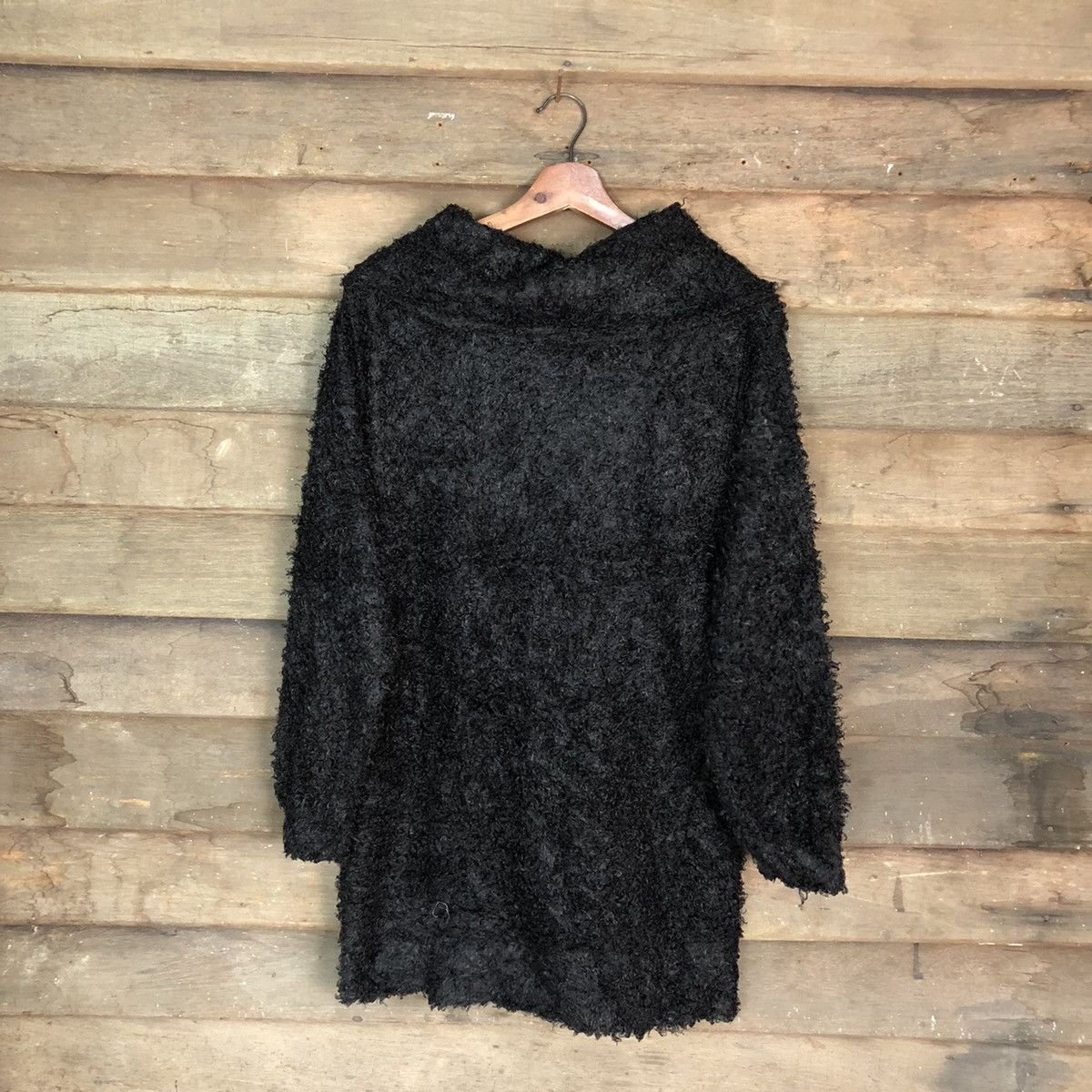Vintage Japanese Brand Black Shag Shaggy Fur Mohair Knitwear #6696 Size US M / EU 48-50 / 2 - 9 Thumbnail