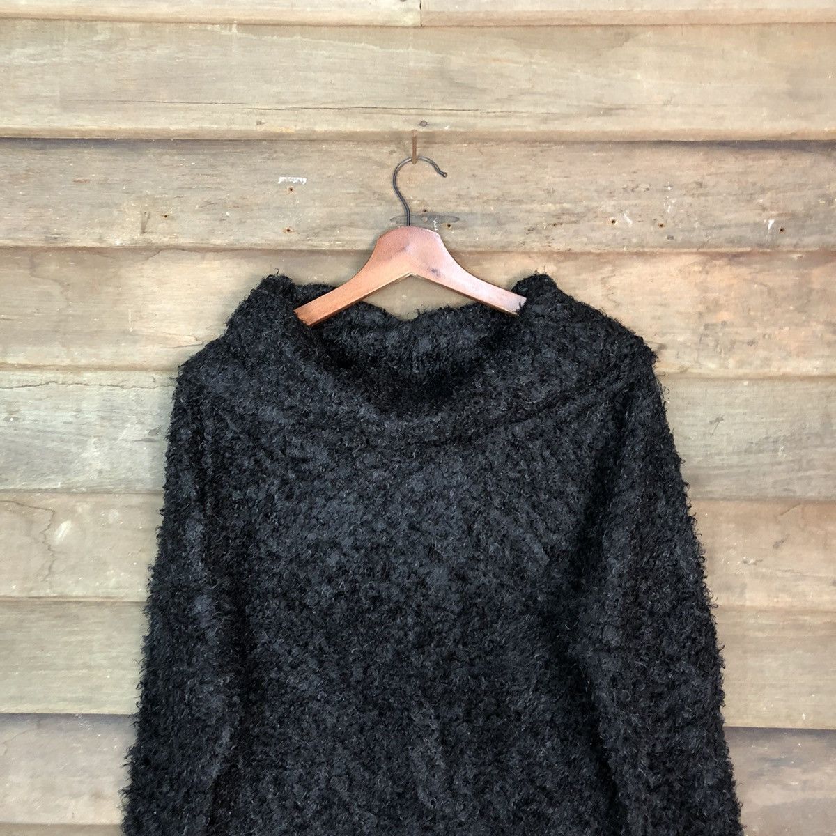 Vintage Japanese Brand Black Shag Shaggy Fur Mohair Knitwear #6696 Size US M / EU 48-50 / 2 - 2 Thumbnail