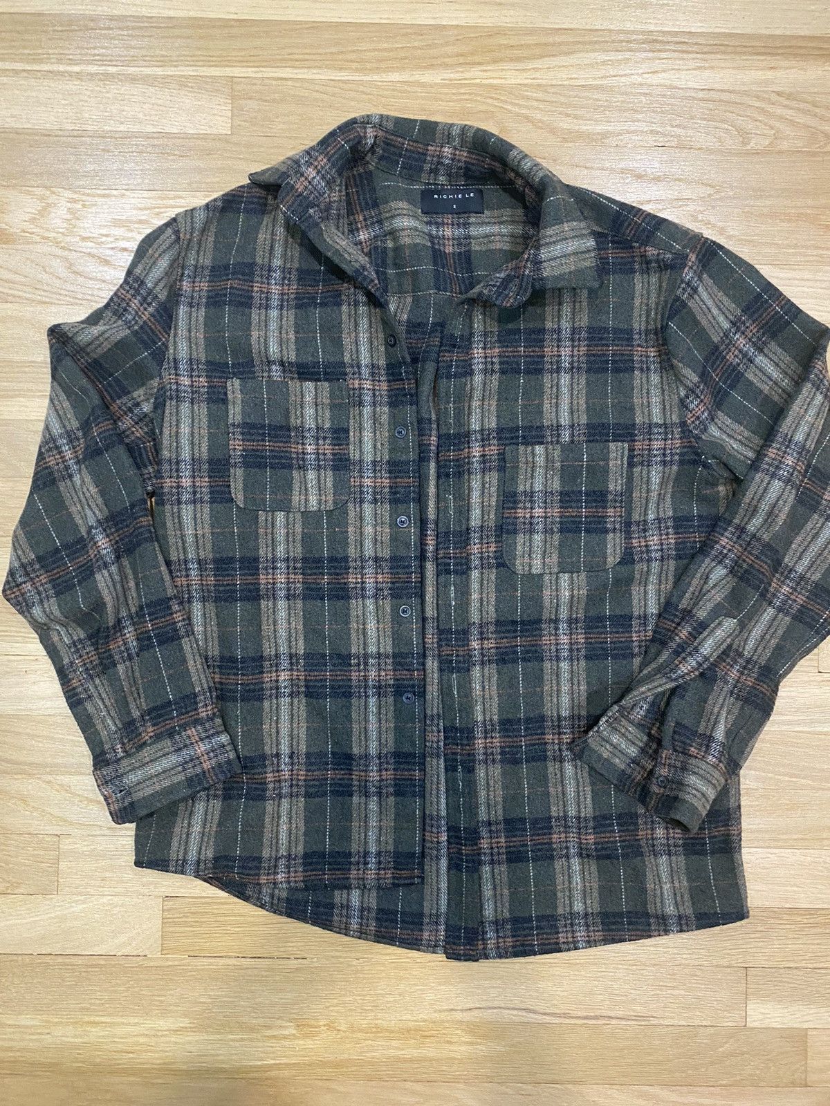 Richie Le Collection OVERSIZED PREMIUM BRUSHED FLANNEL - OLIVE Size US S / EU 44-46 / 1 - 1 Thumbnail