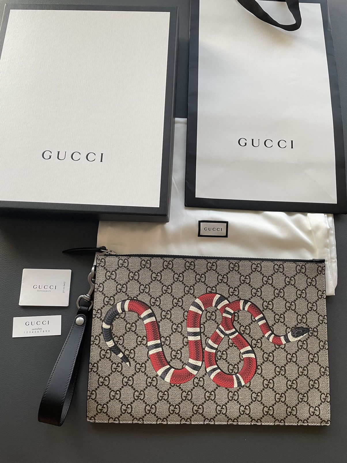 Gucci Limited Super Rare Brand New King Snake GG Pouch Clutch Bag Size ONE SIZE - 4 Thumbnail