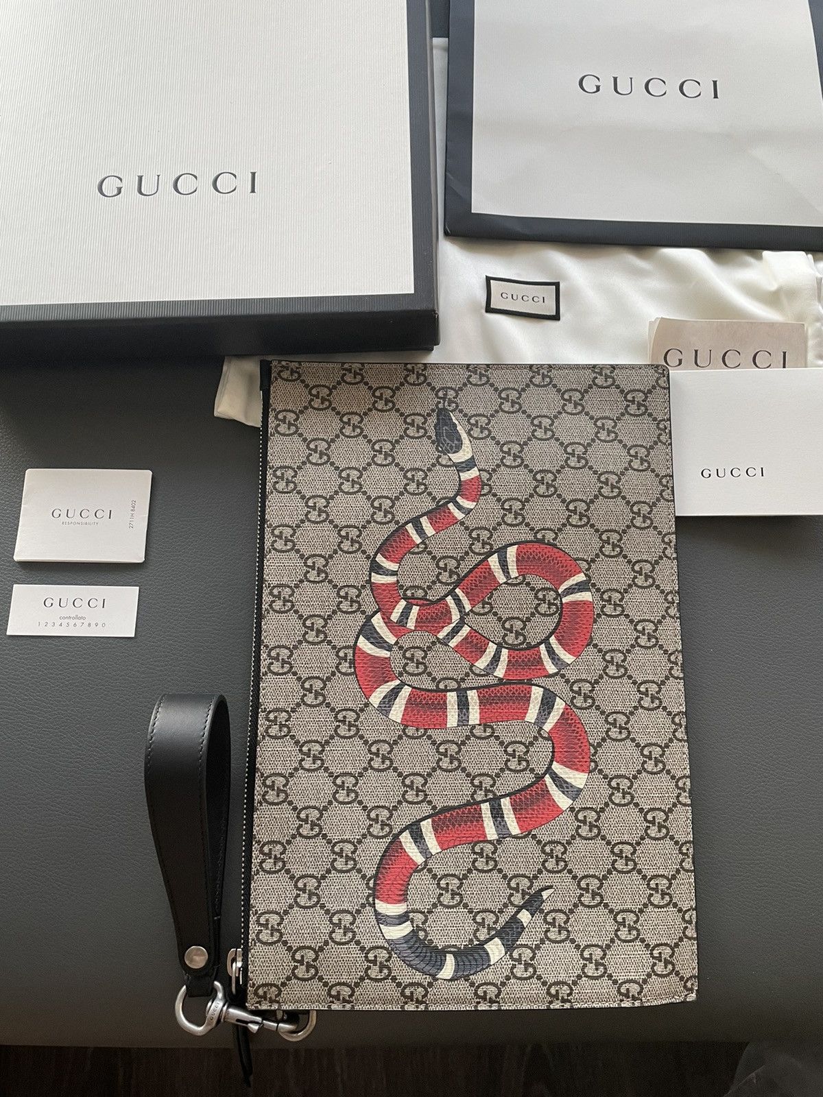 Gucci Limited Super Rare Brand New King Snake GG Pouch Clutch Bag Size ONE SIZE - 2 Thumbnail