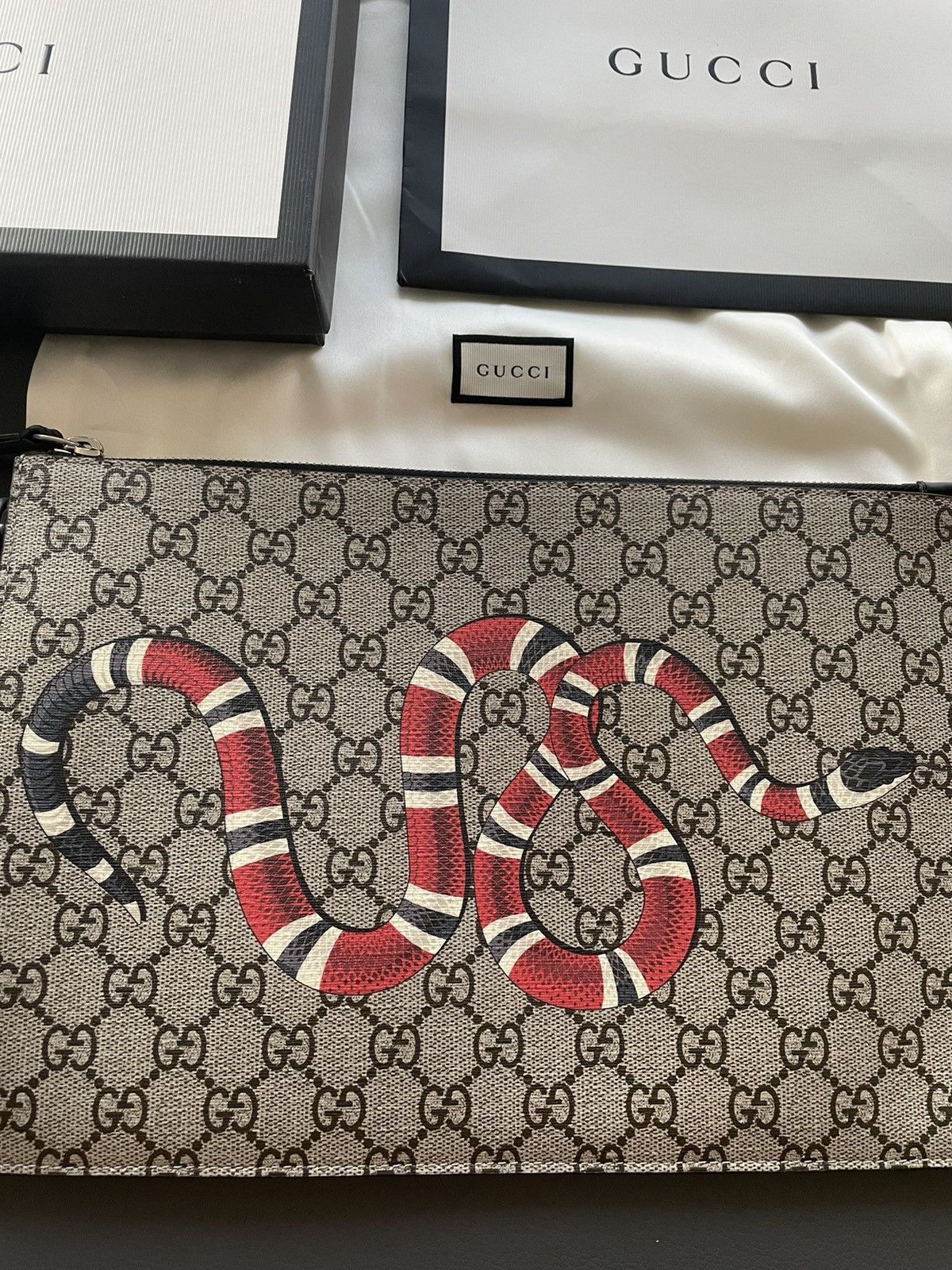 Gucci Limited Super Rare Brand New King Snake GG Pouch Clutch Bag Size ONE SIZE - 18 Thumbnail