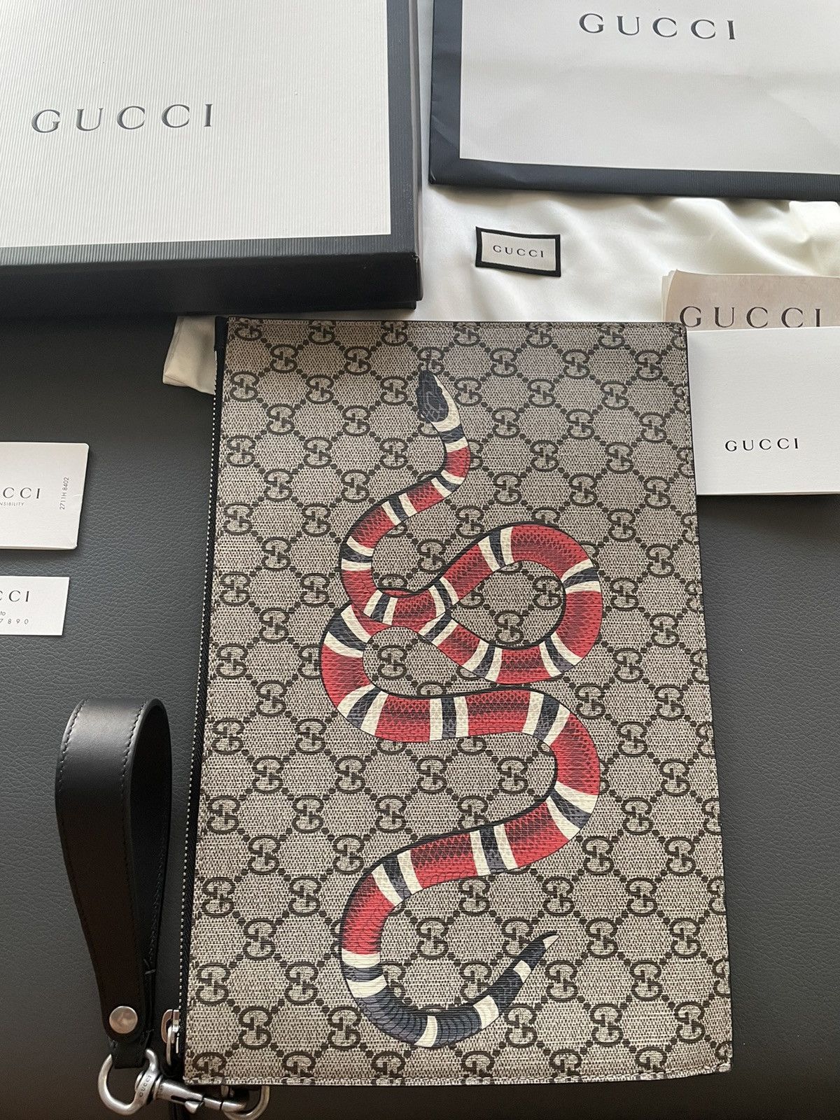 Gucci Limited Super Rare Brand New King Snake GG Pouch Clutch Bag Size ONE SIZE - 7 Thumbnail