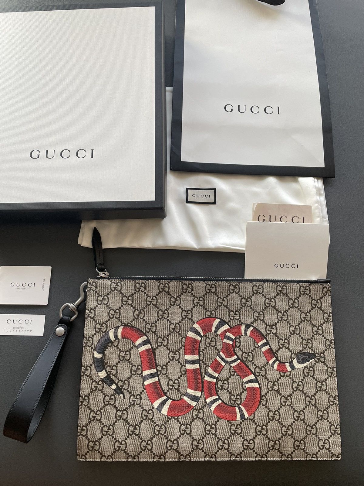 Gucci Limited Super Rare Brand New King Snake GG Pouch Clutch Bag Size ONE SIZE - 1 Thumbnail