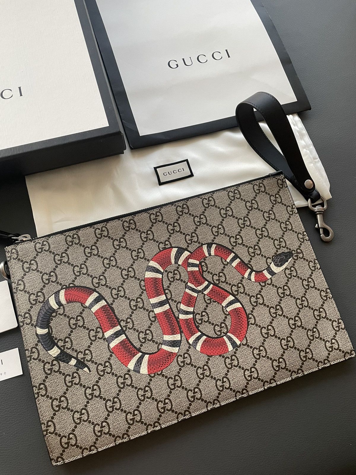 Gucci Limited Super Rare Brand New King Snake GG Pouch Clutch Bag Size ONE SIZE - 14 Thumbnail