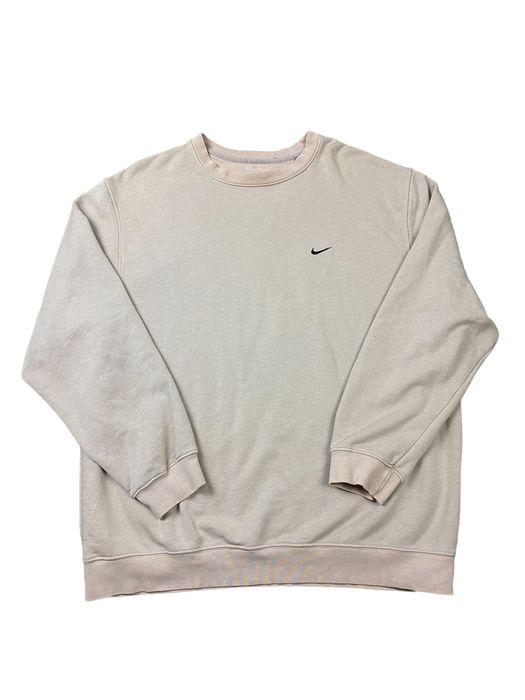 Nike Vintage 2000s Nike Mini Swoosh Cream Crewneck Pullover | Grailed