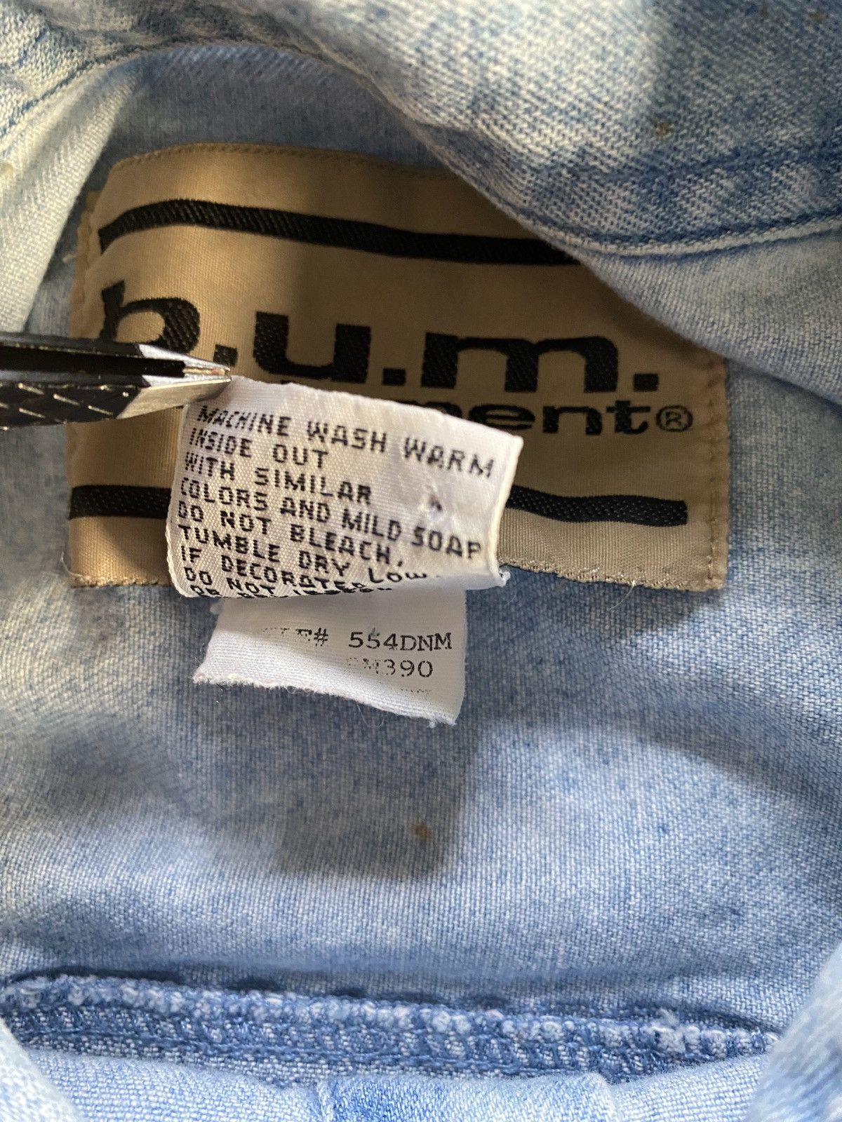 B.U.M Equipment Vintage 90’s BUM Equipment Denim Long Sleeve Button Up Size US M / EU 48-50 / 2 - 6 Thumbnail