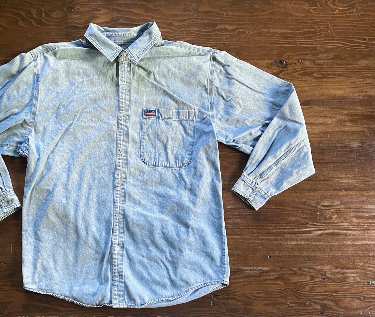 B.U.M Equipment Vintage 90’s BUM Equipment Denim Long Sleeve Button Up Size US M / EU 48-50 / 2 - 1 Thumbnail