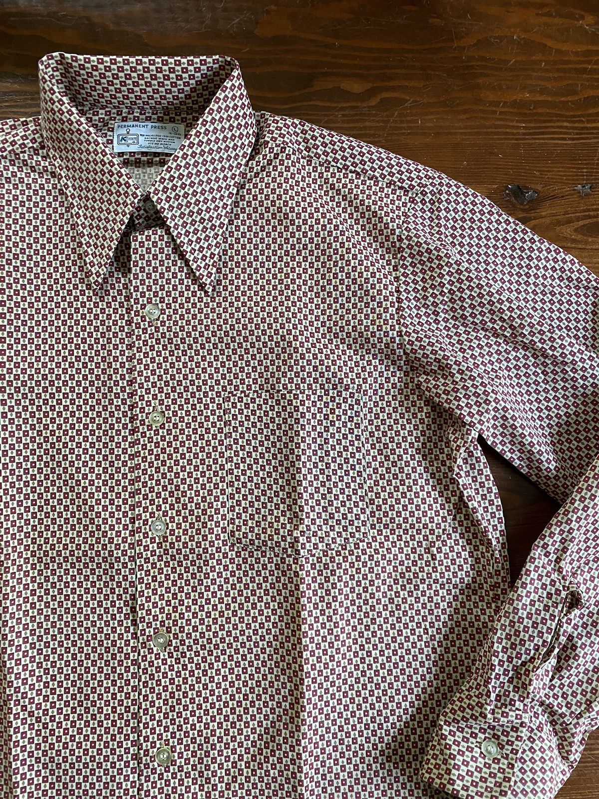 Vintage Vintage NWOT 70’s Kmart Patterned Long Sleeve Button Up Size US L / EU 52-54 / 3 - 1 Thumbnail