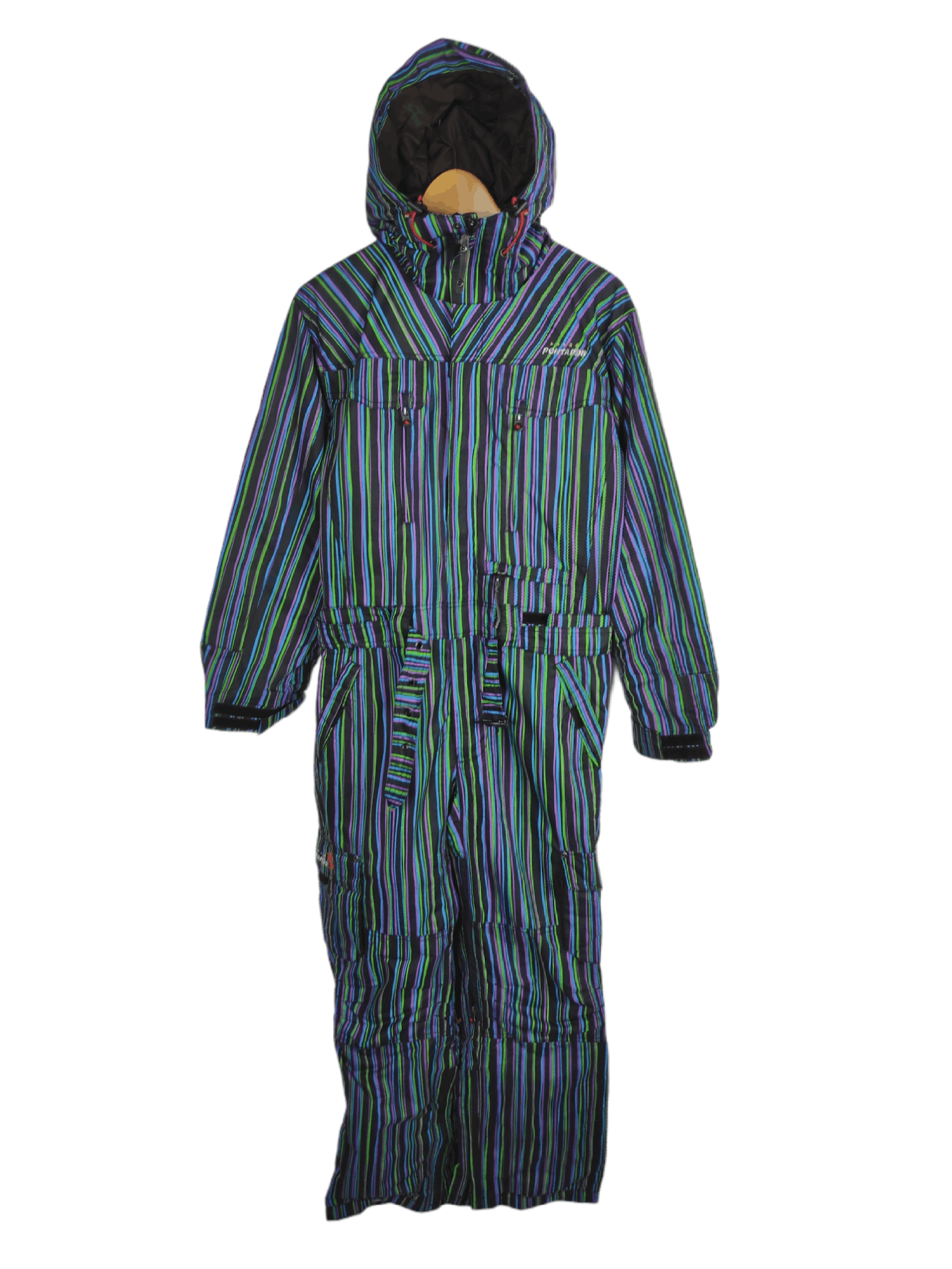 image of Vintage Pontapes Snow Ski Wear Stripes Proto Punk Coveral, Men's (Size 32)