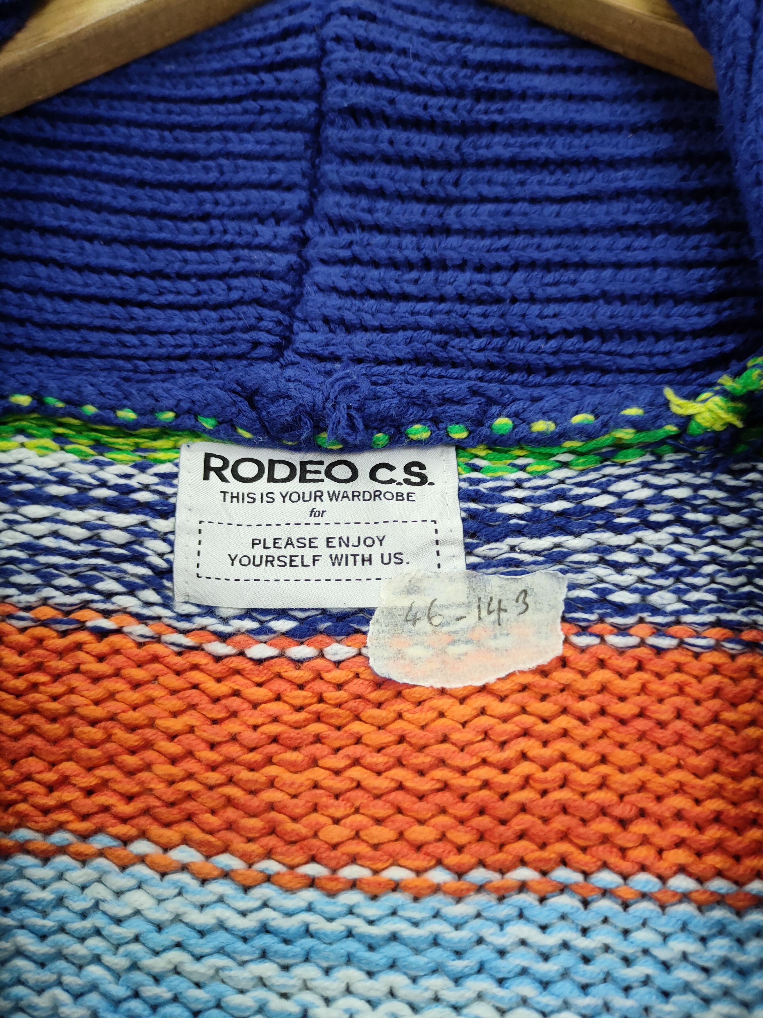 Japanese Brand DL Rodeo Crown rainbow color cable knitwear cardigan #46-143 Size US S / EU 44-46 / 1 - 5 Thumbnail