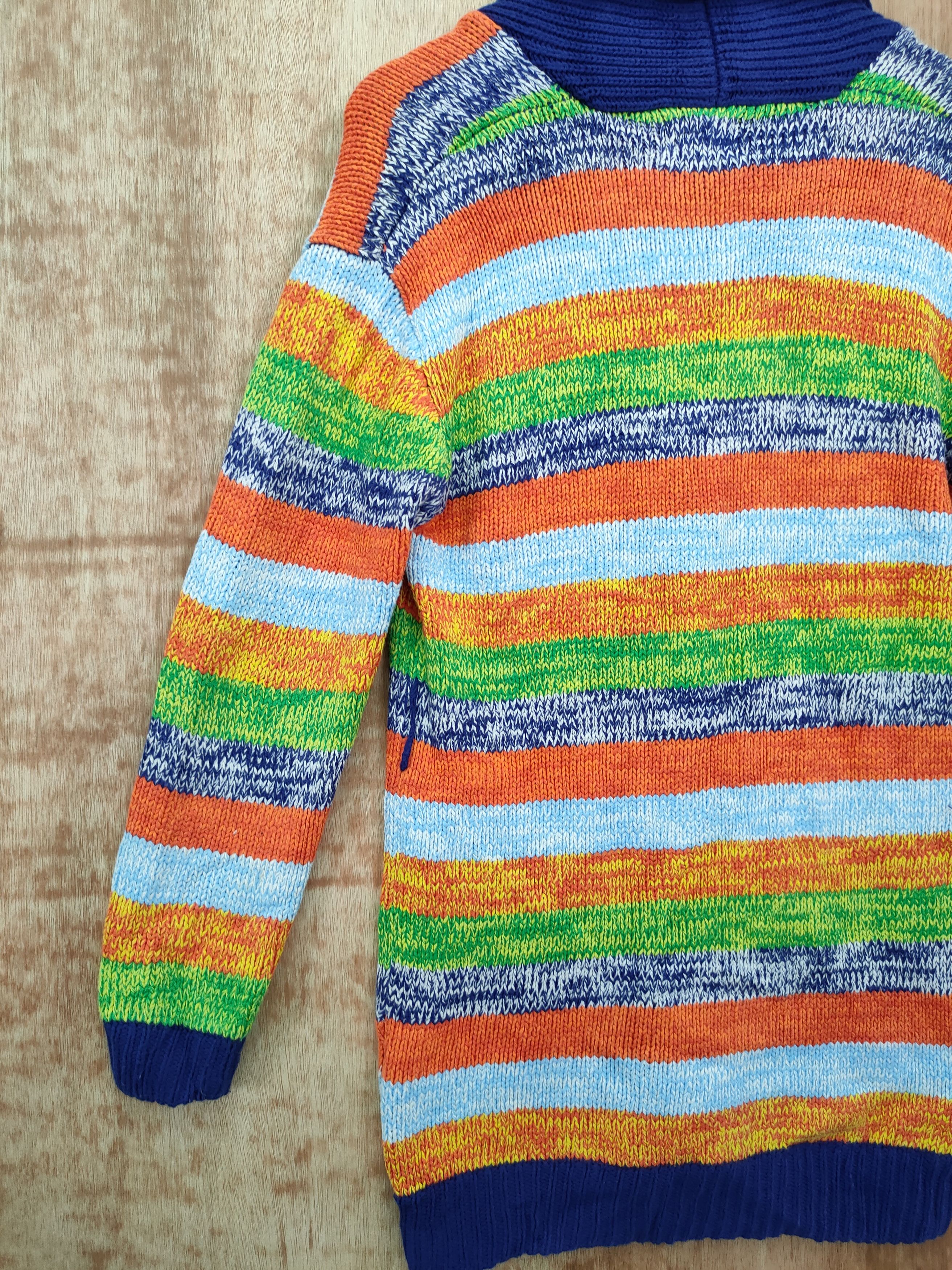 Japanese Brand DL Rodeo Crown rainbow color cable knitwear cardigan #46-143 Size US S / EU 44-46 / 1 - 9 Thumbnail