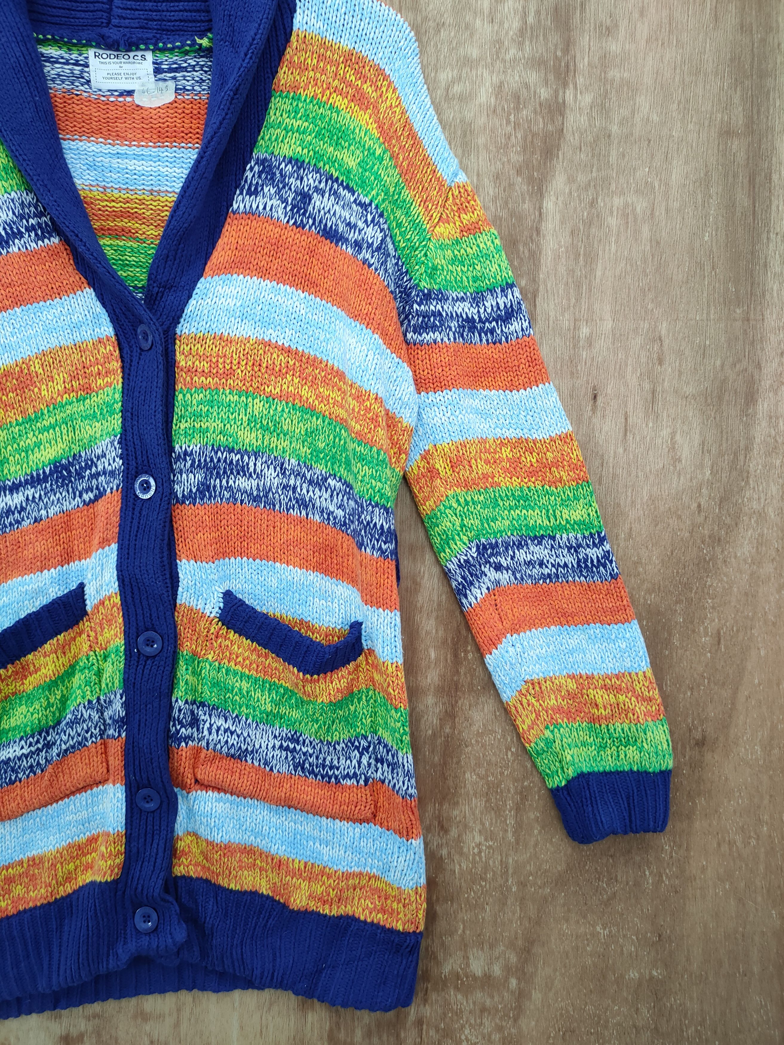 Japanese Brand DL Rodeo Crown rainbow color cable knitwear cardigan #46-143 Size US S / EU 44-46 / 1 - 3 Thumbnail