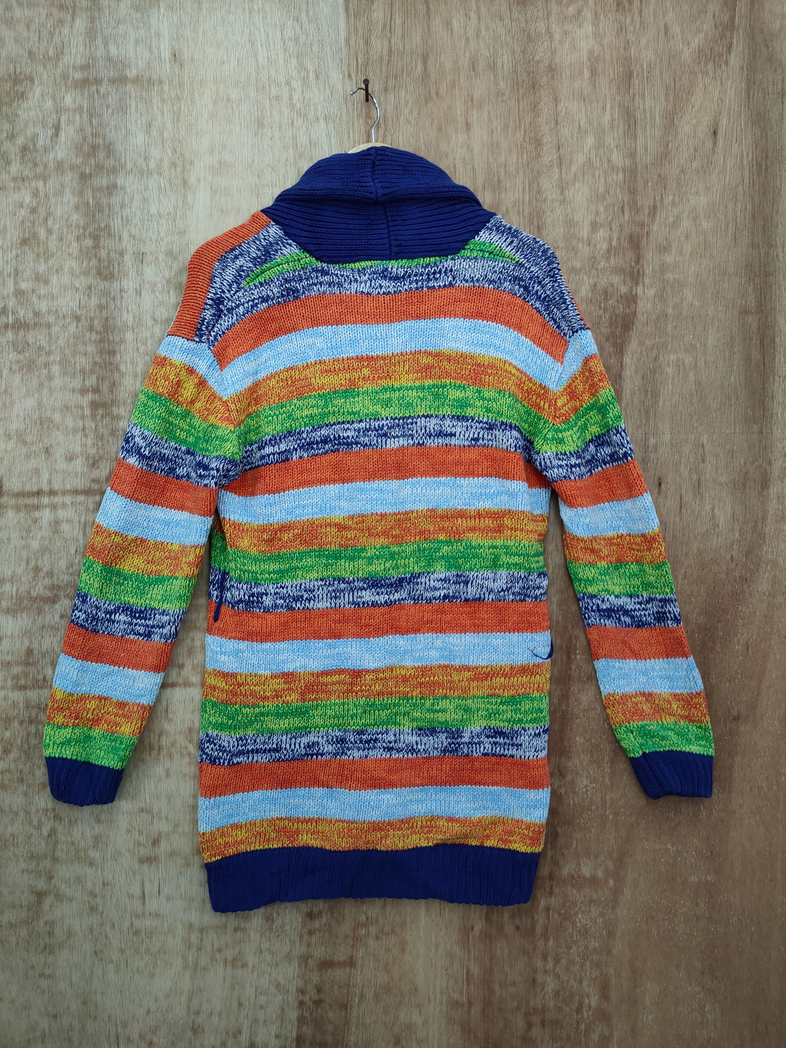 Japanese Brand DL Rodeo Crown rainbow color cable knitwear cardigan #46-143 Size US S / EU 44-46 / 1 - 8 Thumbnail