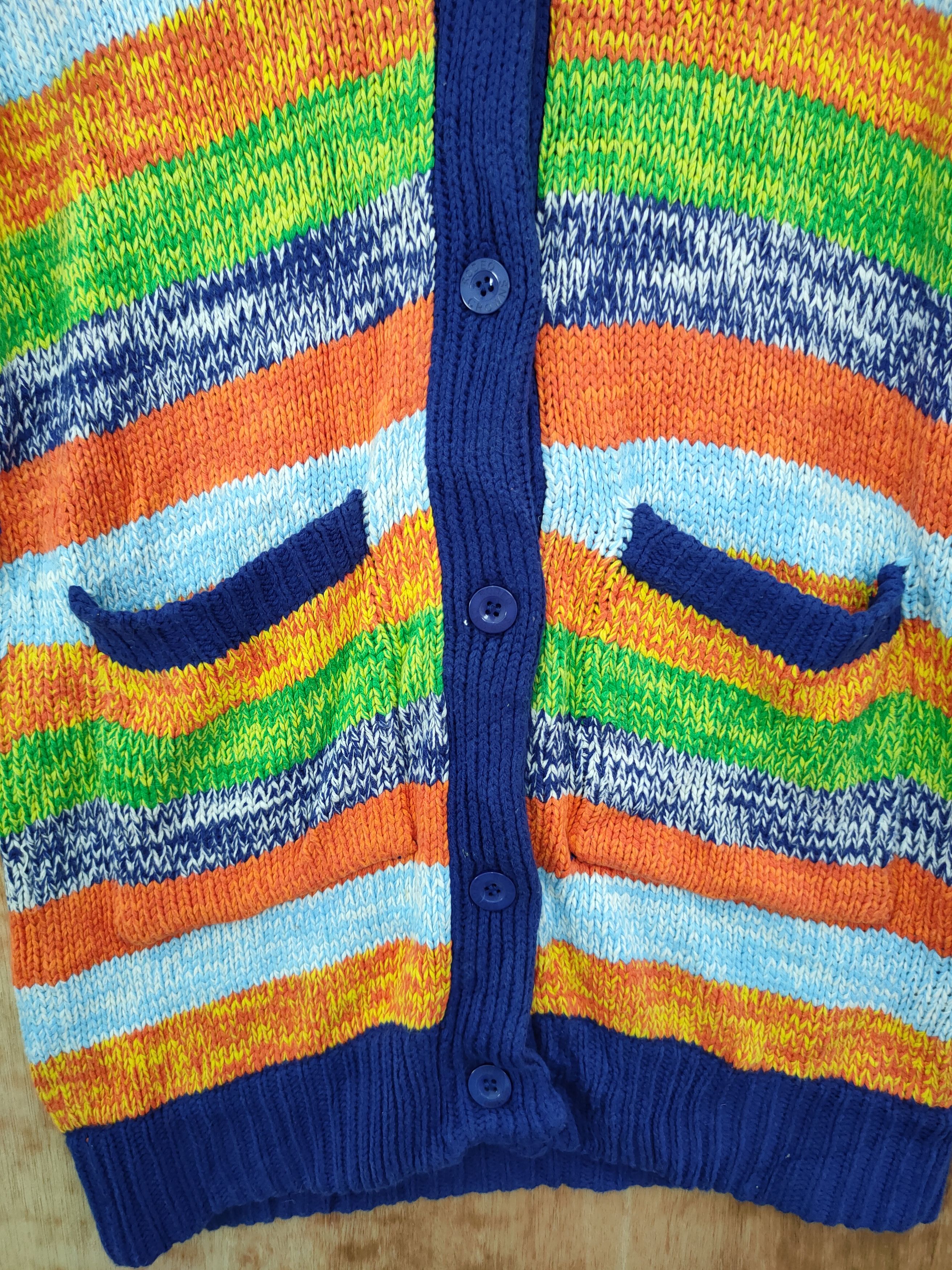 Japanese Brand DL Rodeo Crown rainbow color cable knitwear cardigan #46-143 Size US S / EU 44-46 / 1 - 7 Thumbnail