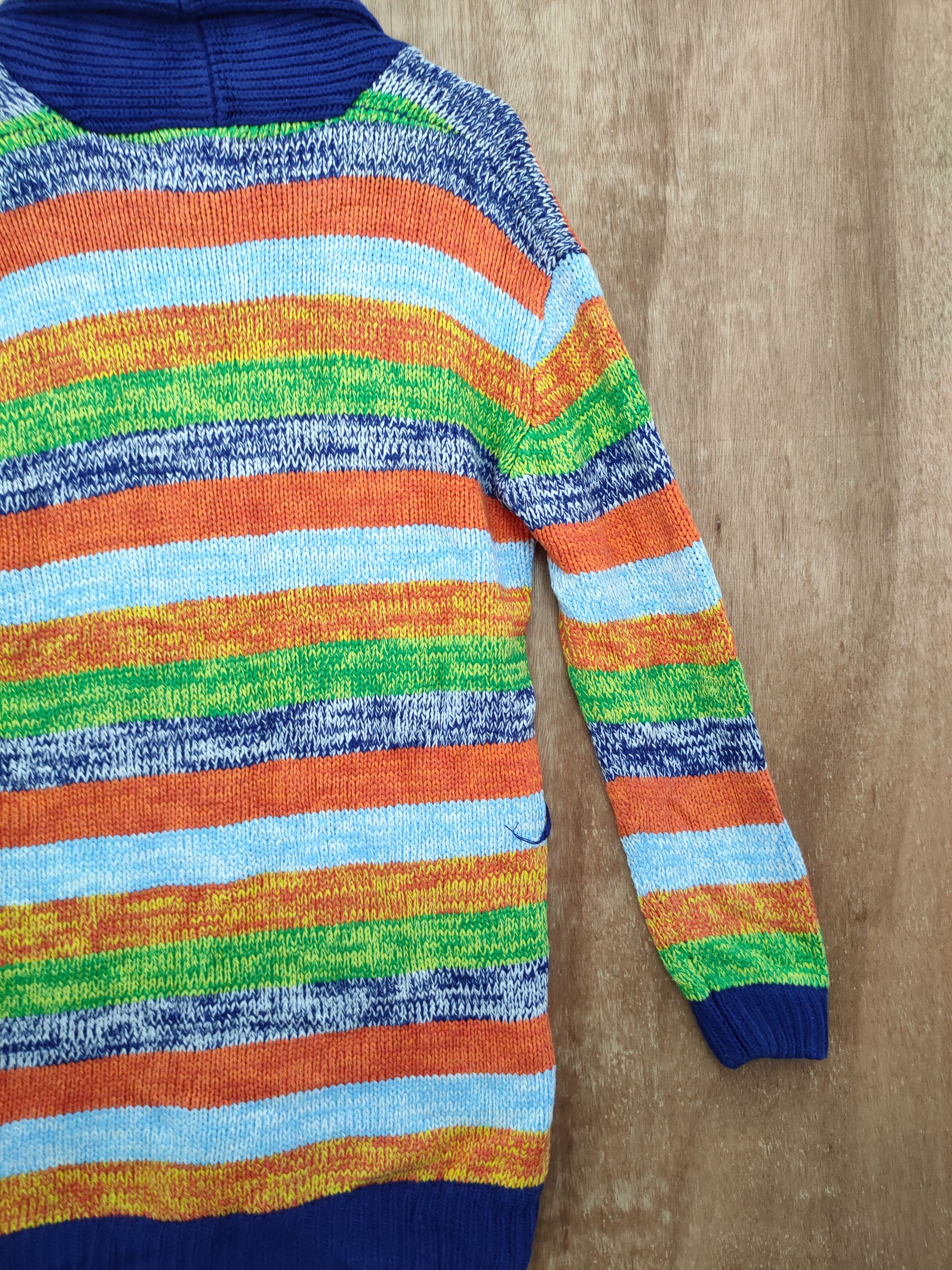 Japanese Brand DL Rodeo Crown rainbow color cable knitwear cardigan #46-143 Size US S / EU 44-46 / 1 - 10 Thumbnail