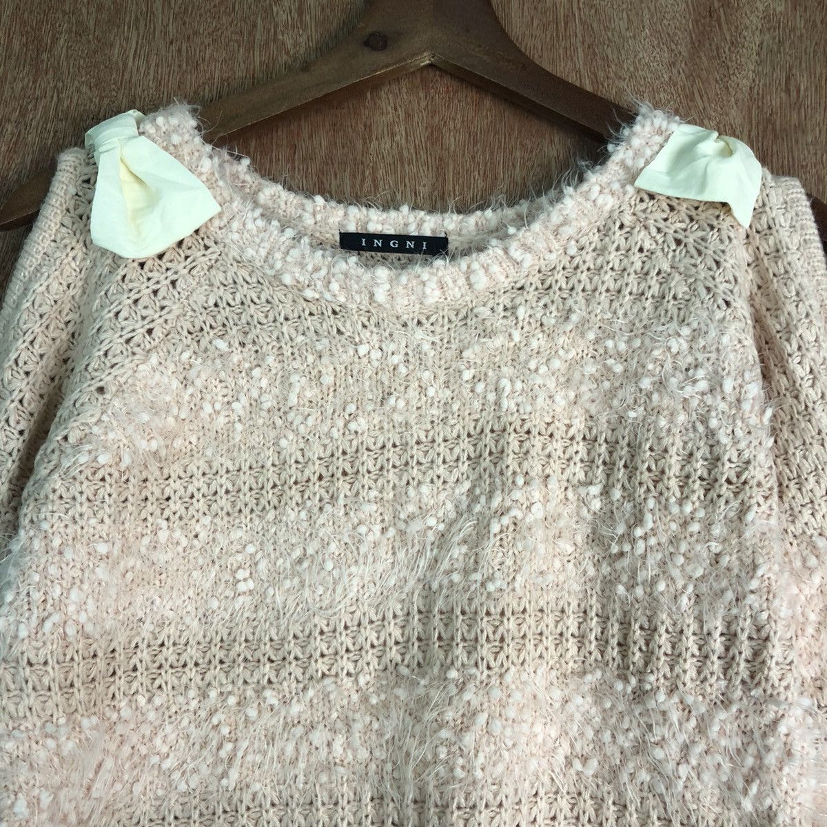 Vintage DL Ingni crochet stripe Mohair Fur Shaggy Knitwear #c227 Size M / US 6-8 / IT 42-44 - 8 Thumbnail