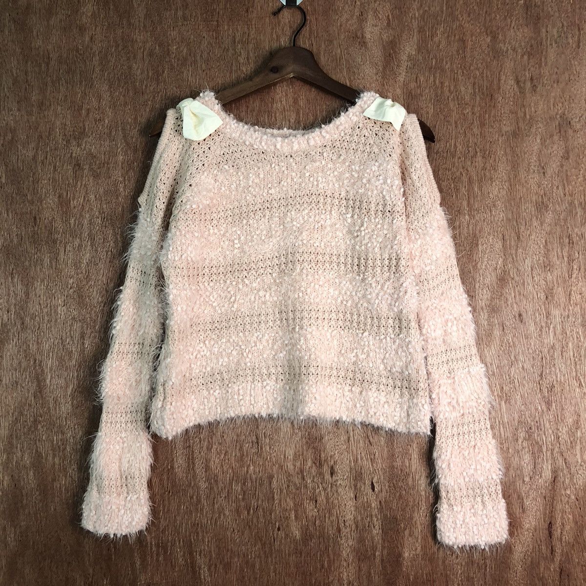 Vintage DL Ingni crochet stripe Mohair Fur Shaggy Knitwear #c227 Size M / US 6-8 / IT 42-44 - 1 Thumbnail