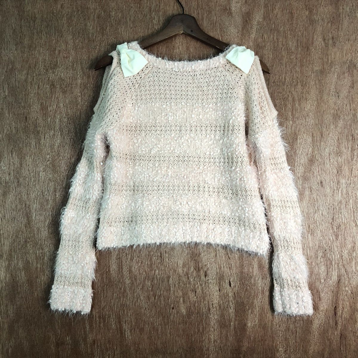 Vintage DL Ingni crochet stripe Mohair Fur Shaggy Knitwear #c227 Size M / US 6-8 / IT 42-44 - 9 Thumbnail