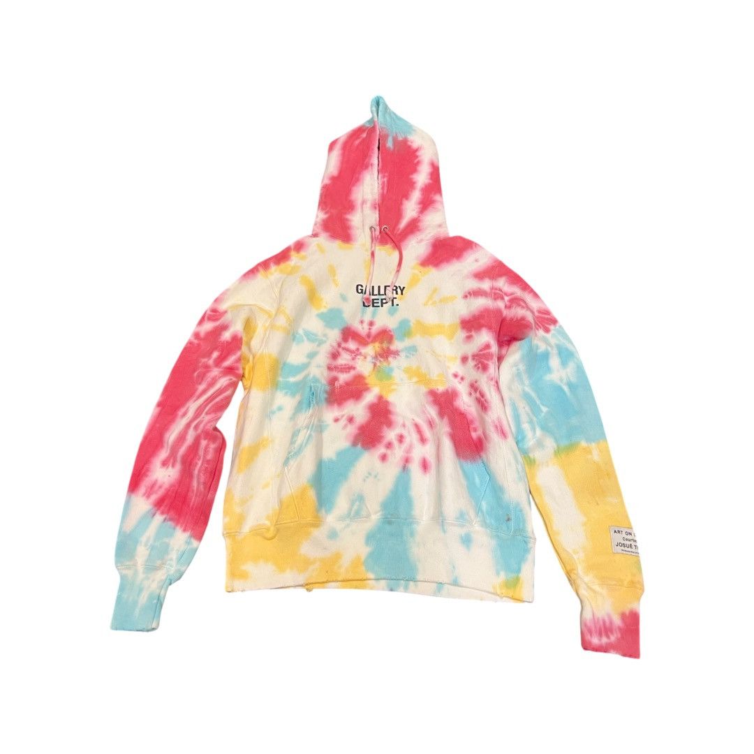 image of Gallery Dept Marina Tie Dye Hoodie in White, Men's (Size Small)