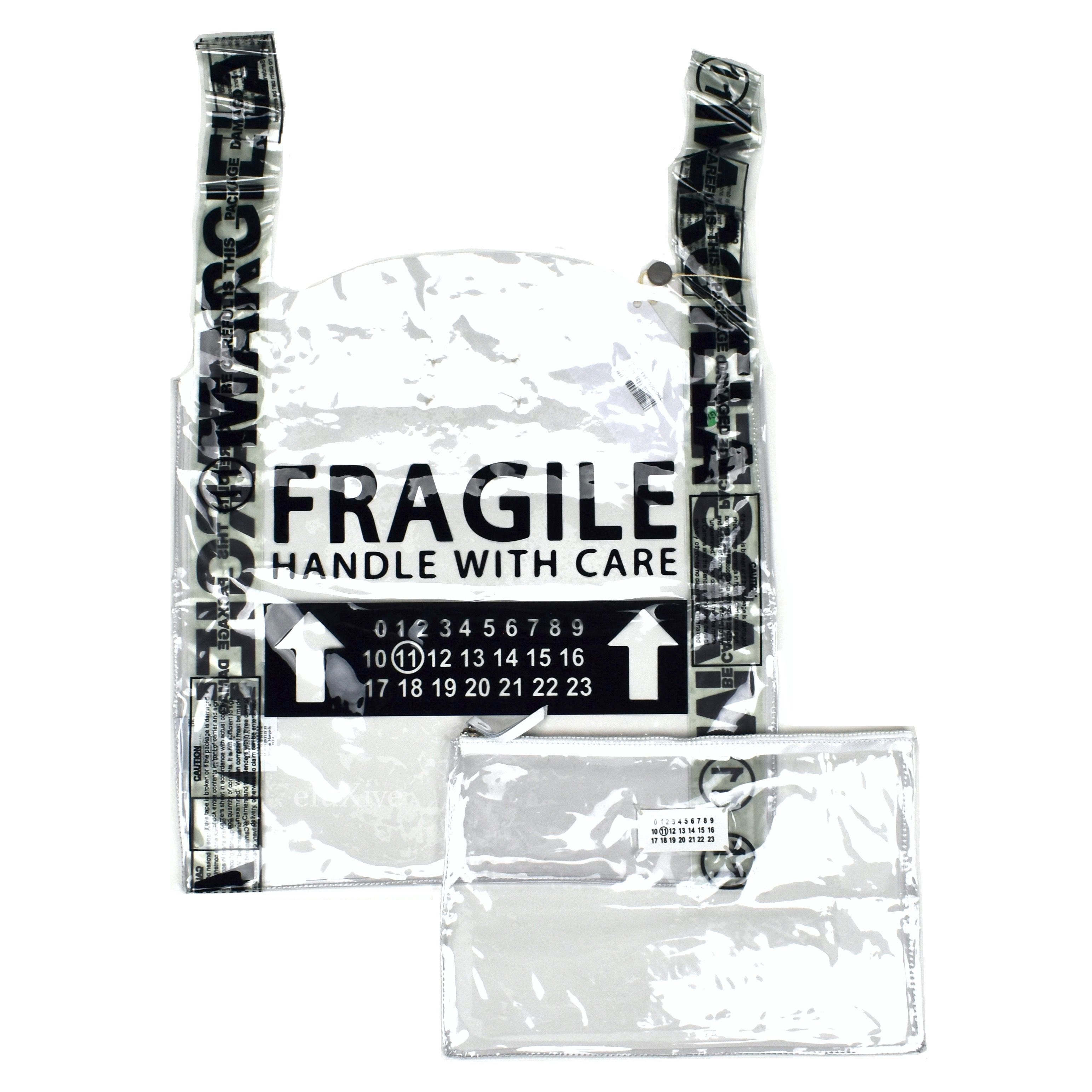 Pre-owned Maison Margiela Transparent Clear Pvc Logo Tote Bag & Pouch