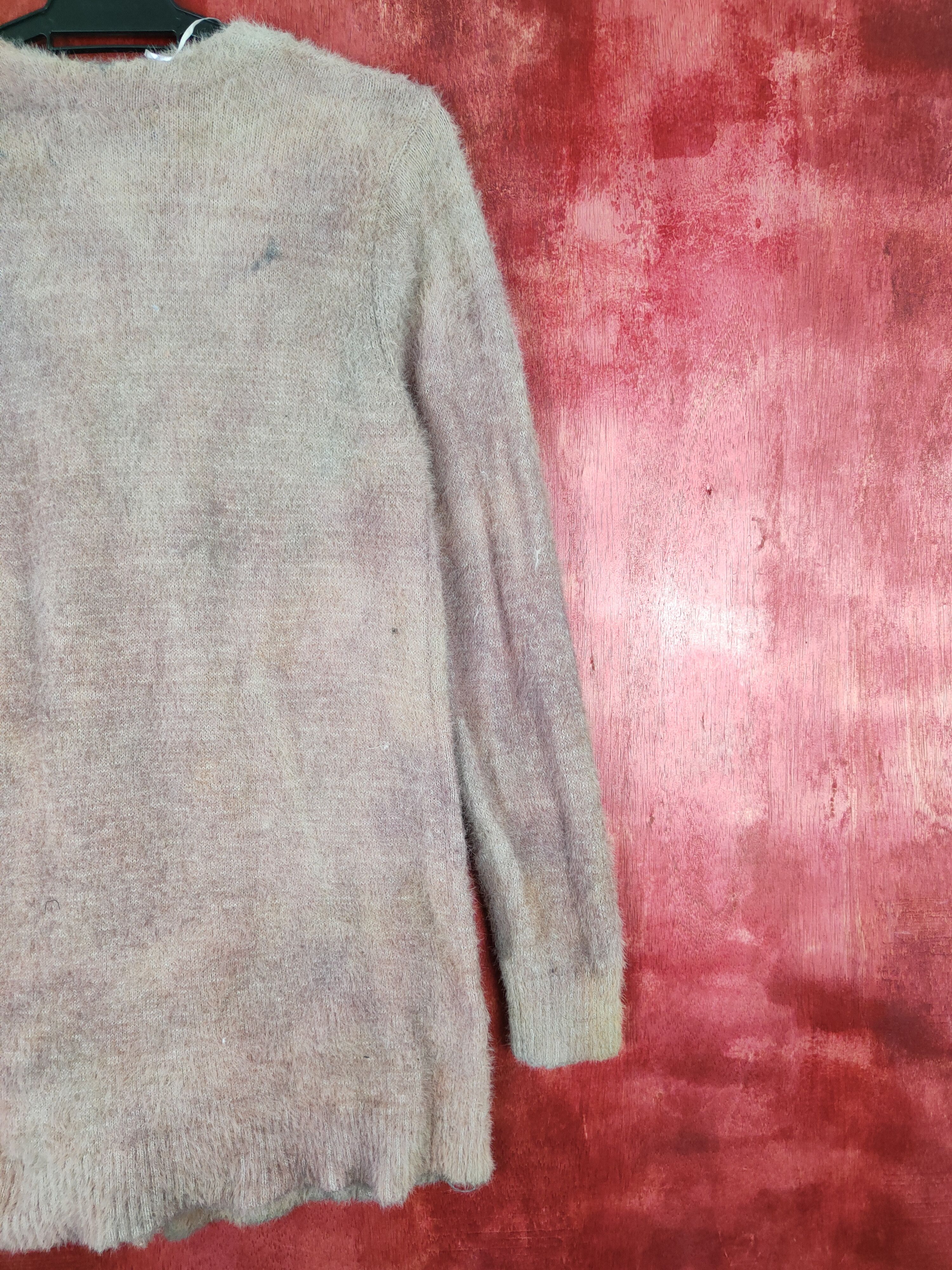 Homespun Knitwear × Japanese Brand Naughty Dog faded cardigan Shaggy Fur Mohair Knitwear #S407 Size M / US 6-8 / IT 42-44 - 9 Thumbnail