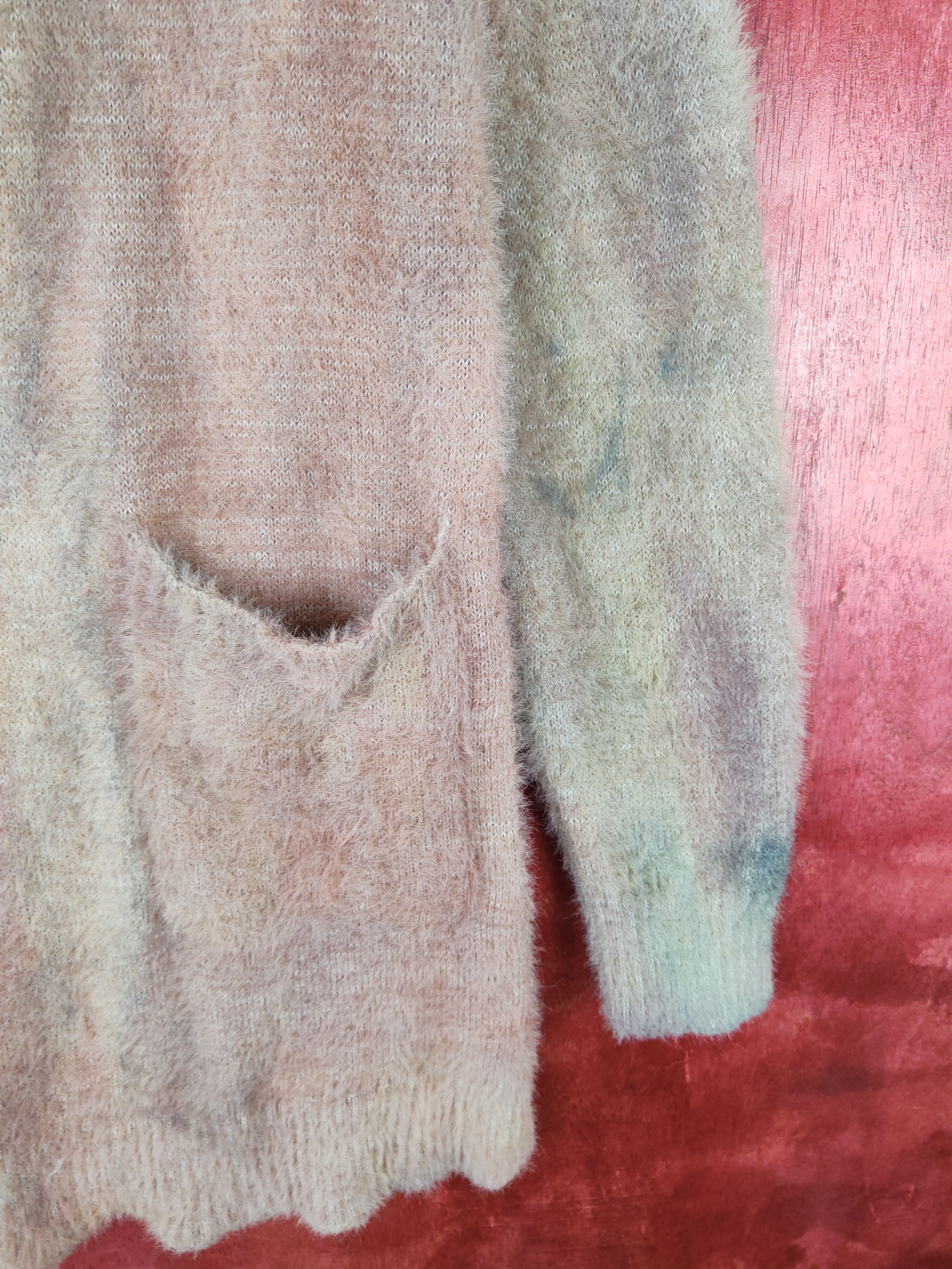 Homespun Knitwear × Japanese Brand Naughty Dog faded cardigan Shaggy Fur Mohair Knitwear #S407 Size M / US 6-8 / IT 42-44 - 4 Thumbnail