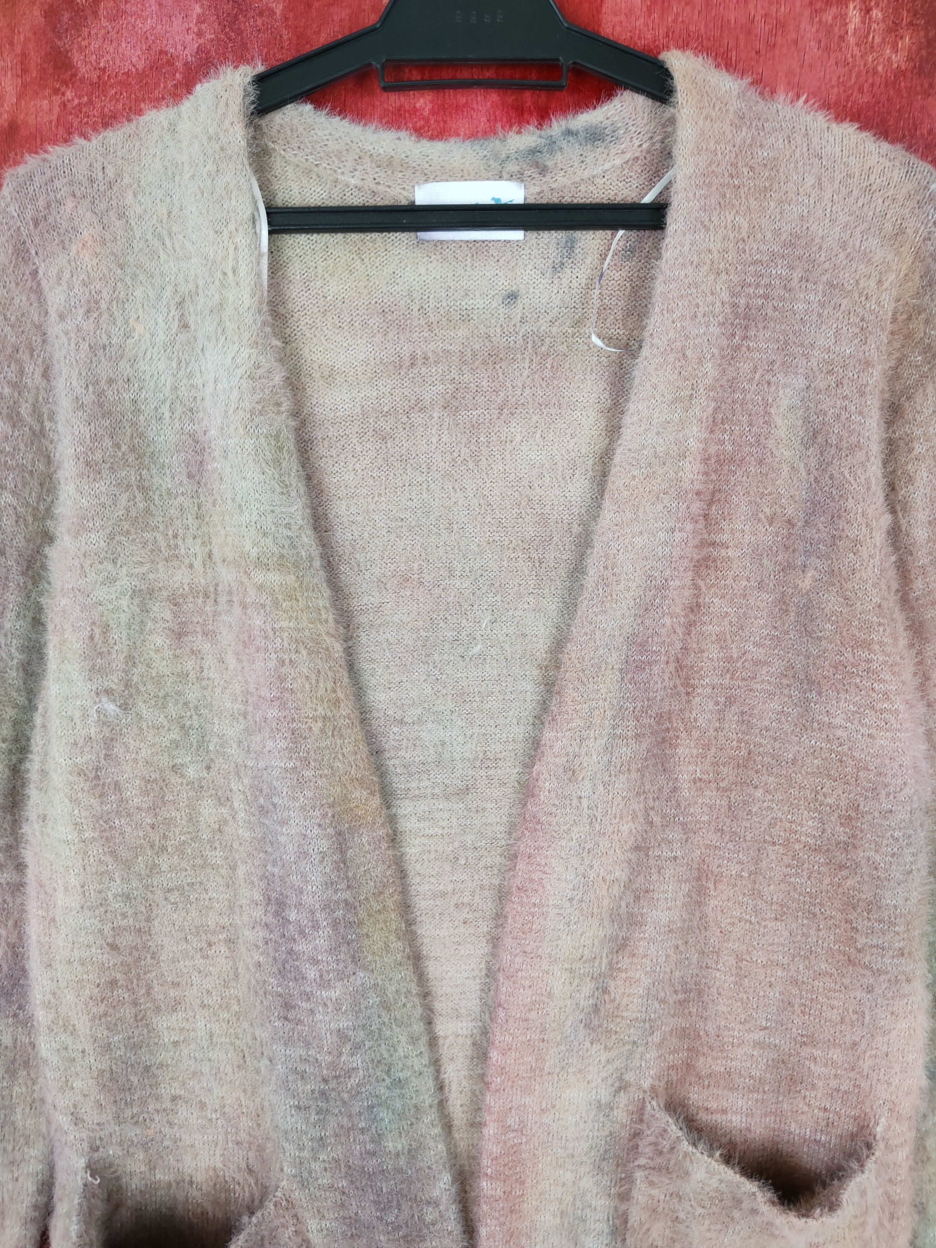 Homespun Knitwear × Japanese Brand Naughty Dog faded cardigan Shaggy Fur Mohair Knitwear #S407 Size M / US 6-8 / IT 42-44 - 2 Thumbnail