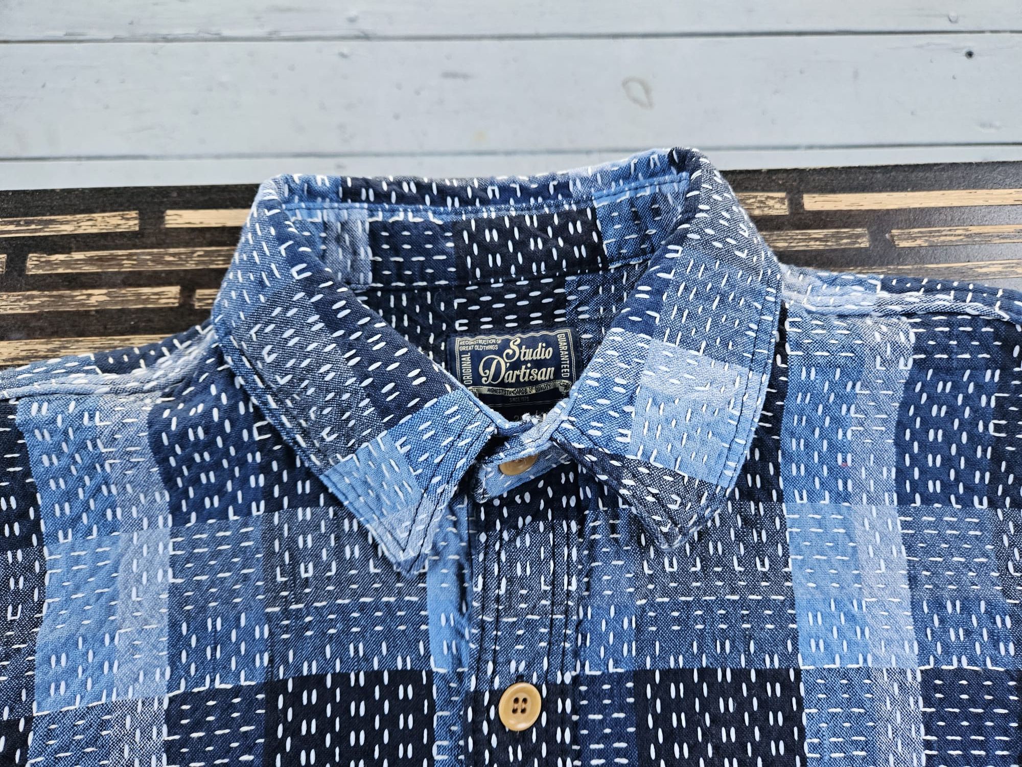 Studio D'Artisan Studio D'Artisan Noragi Sashiko Work Shirt Size US S / EU 44-46 / 1 - 3 Thumbnail