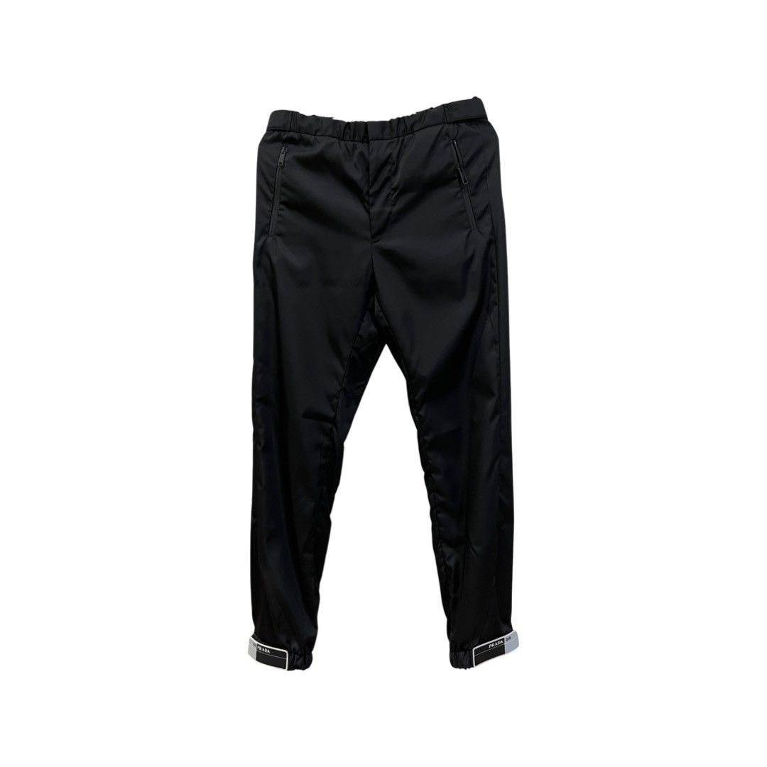 image of Prada Ss18 Nylon Gabardine Adjustable Strap Track Pants in Black, Men's (Size 30)