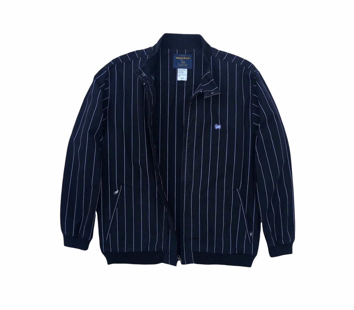Vintage Vintage Woolrich Striped Bomber Jacket Size US L / EU 52-54 / 3 - 2 Thumbnail