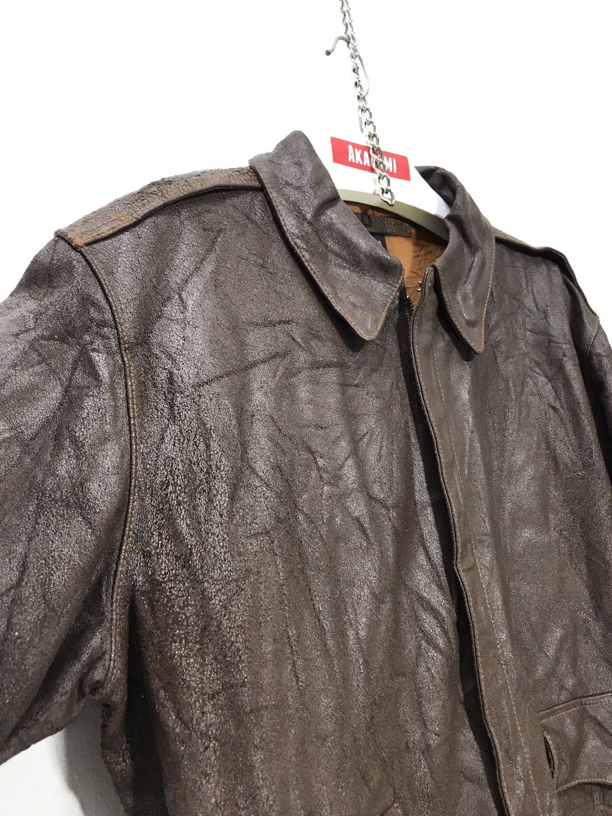 Other Japan Brand Morgan Type A-2 Leather Jacket USAAF WWII 27🟩 Size US M / EU 48-50 / 2 - 4 Thumbnail