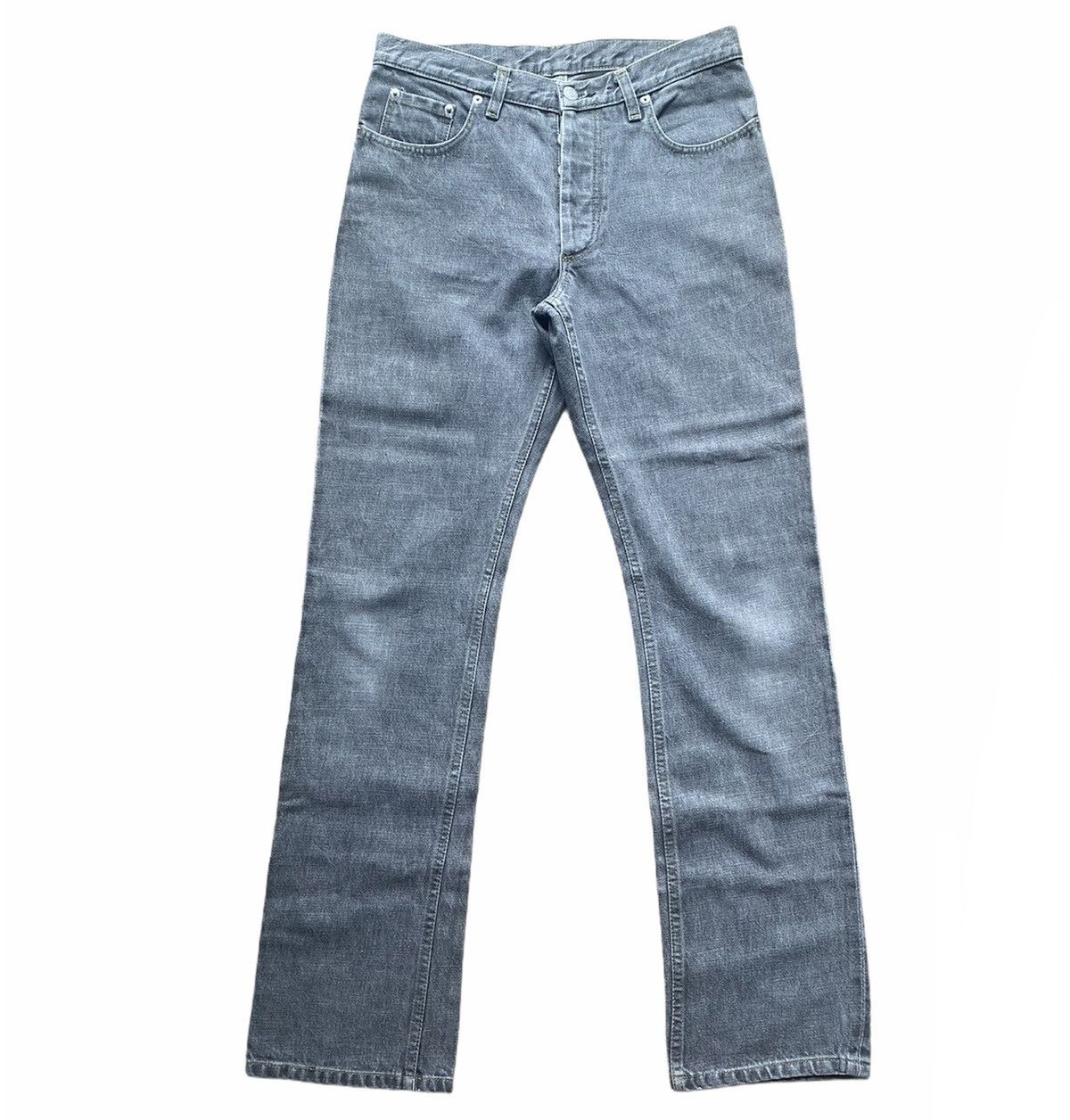 Helmut Lang Helmut Lang Archive Grey Wash Contrast Green Stitch Denim Size US 30 / EU 46 - 3 Thumbnail