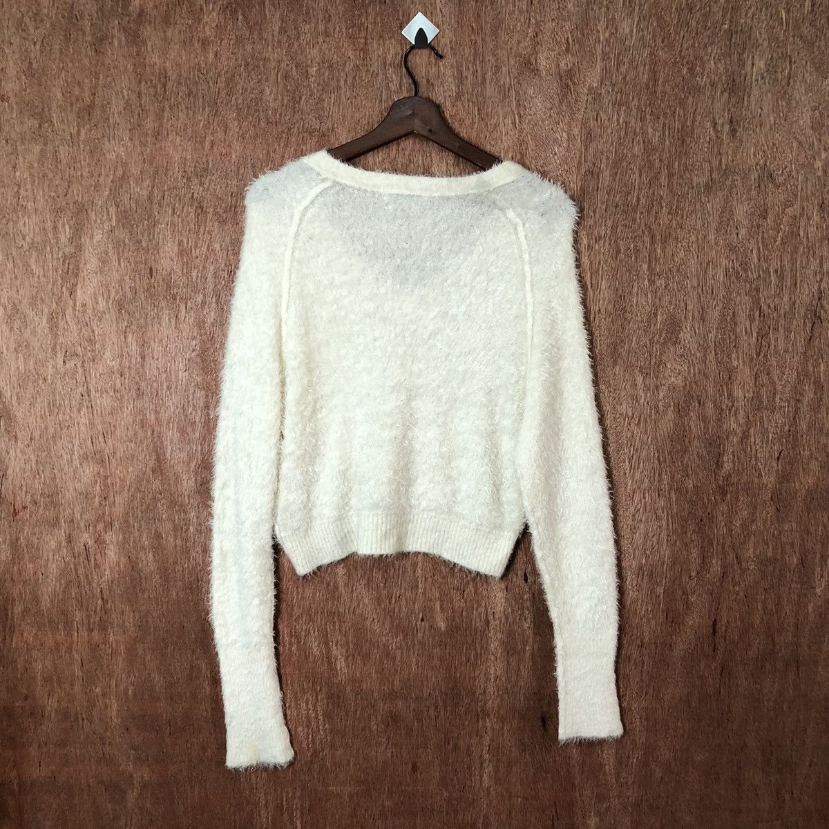 Homespun Knitwear × Japanese Brand Moussy crop top Shag Shaggy Fur Mohair Knitwear #6384 Size M / US 6-8 / IT 42-44 - 6 Thumbnail