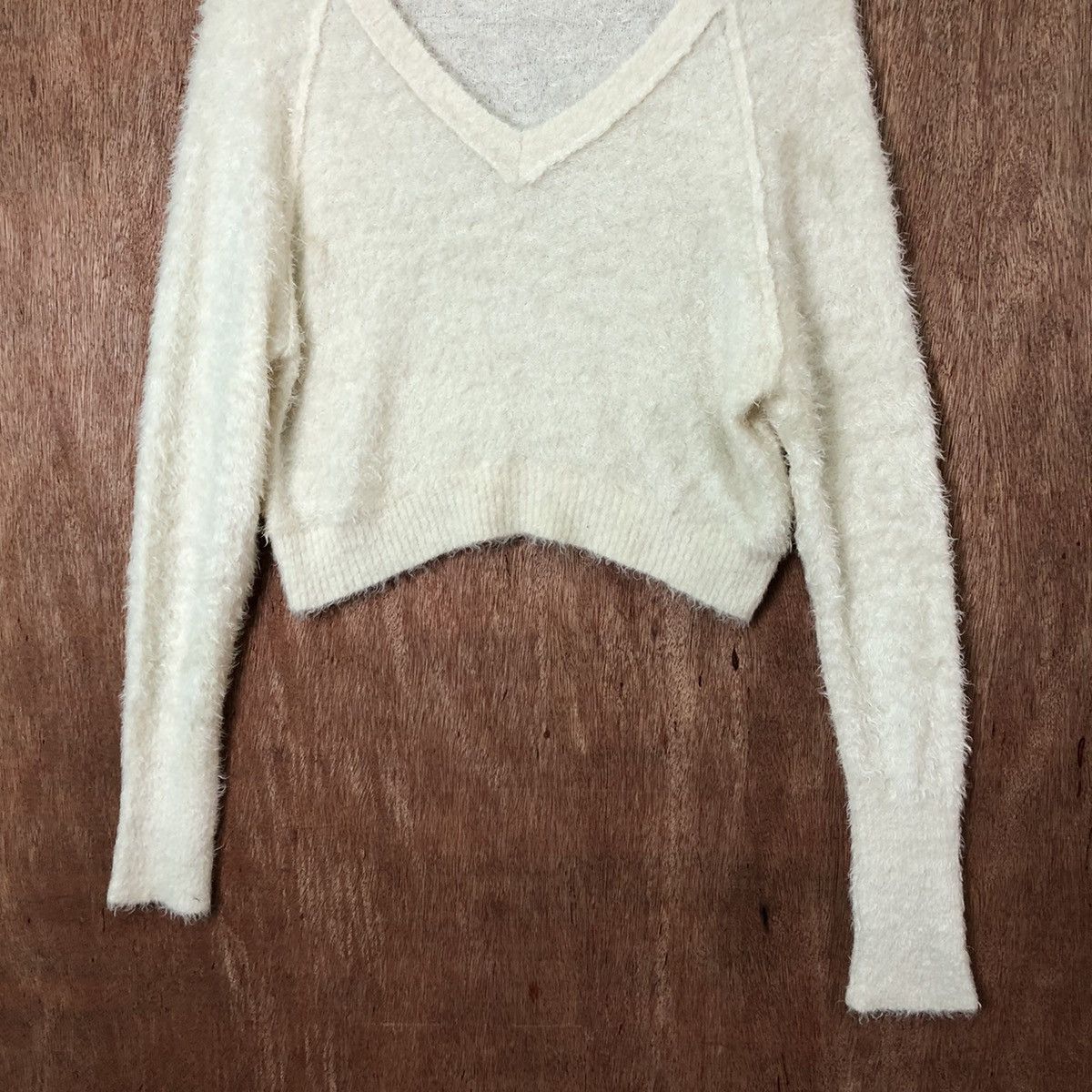 Homespun Knitwear × Japanese Brand Moussy crop top Shag Shaggy Fur Mohair Knitwear #6384 Size M / US 6-8 / IT 42-44 - 3 Thumbnail