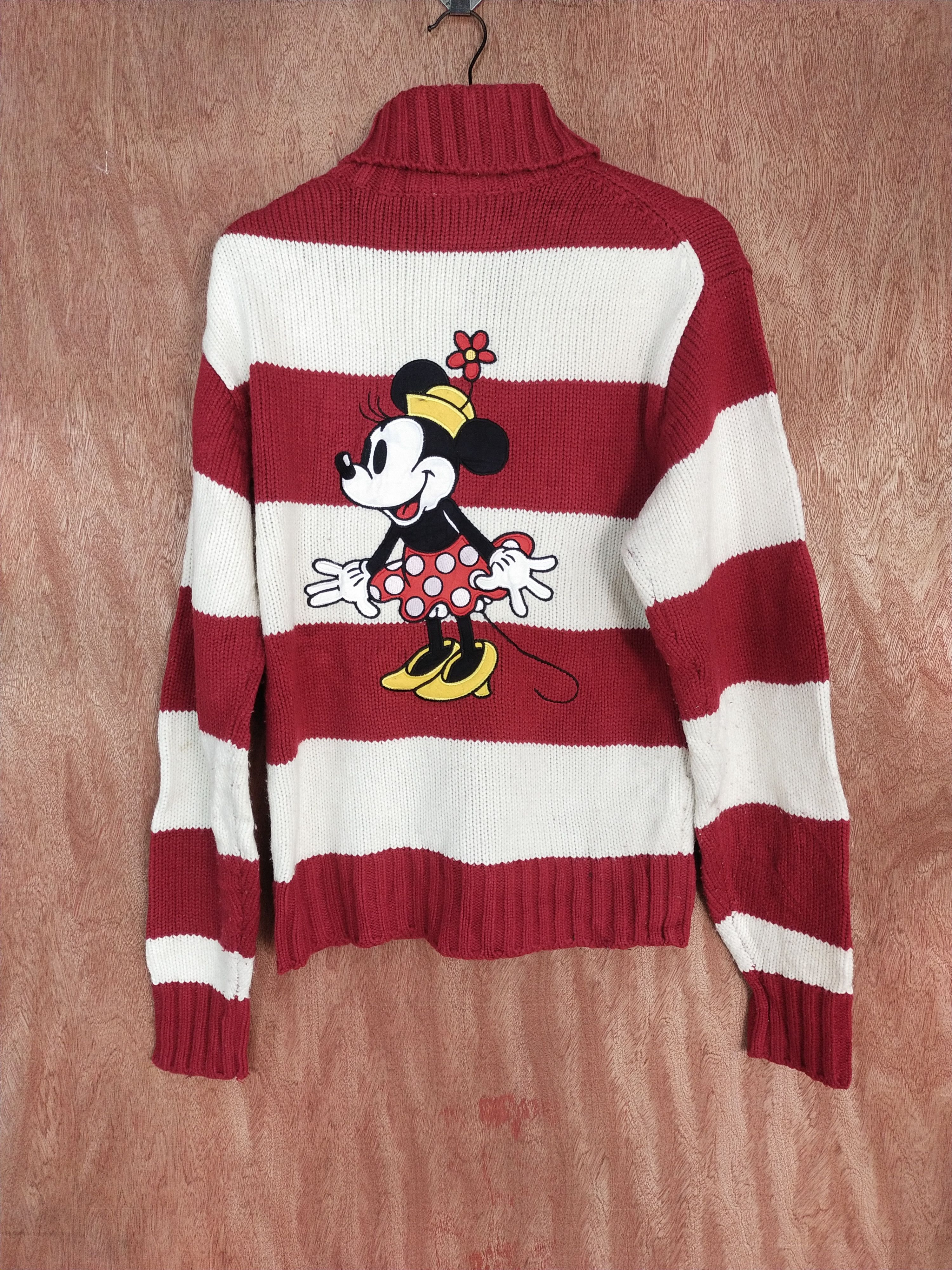 image of Disney-Minnie Mouse Stripe Red/white Sweaters Hoodie S170, Men's (Size Large)