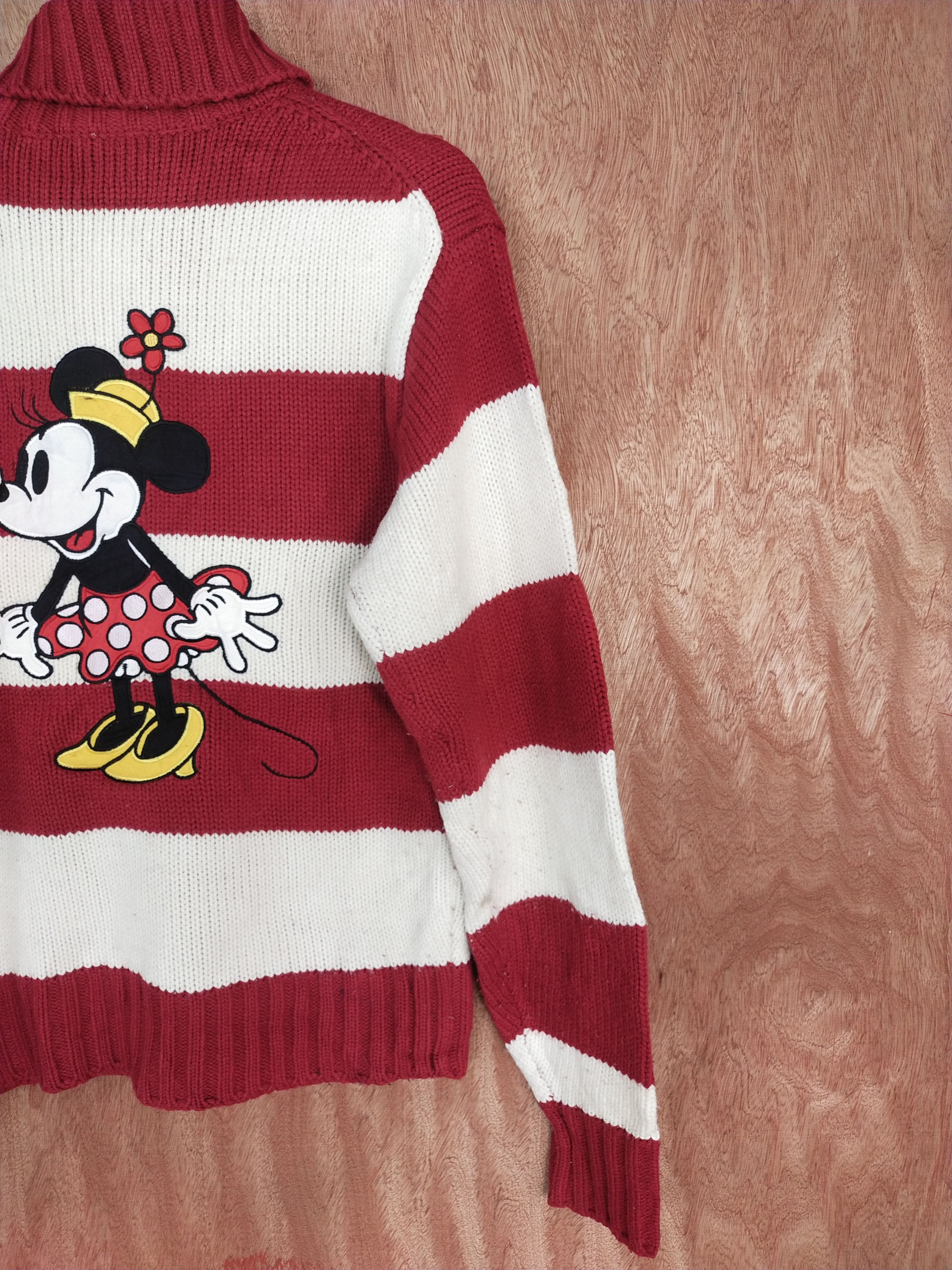Disney Disney-Minnie Mouse stripe red/white sweaters hoodie #S170 Size US L / EU 52-54 / 3 - 3 Thumbnail