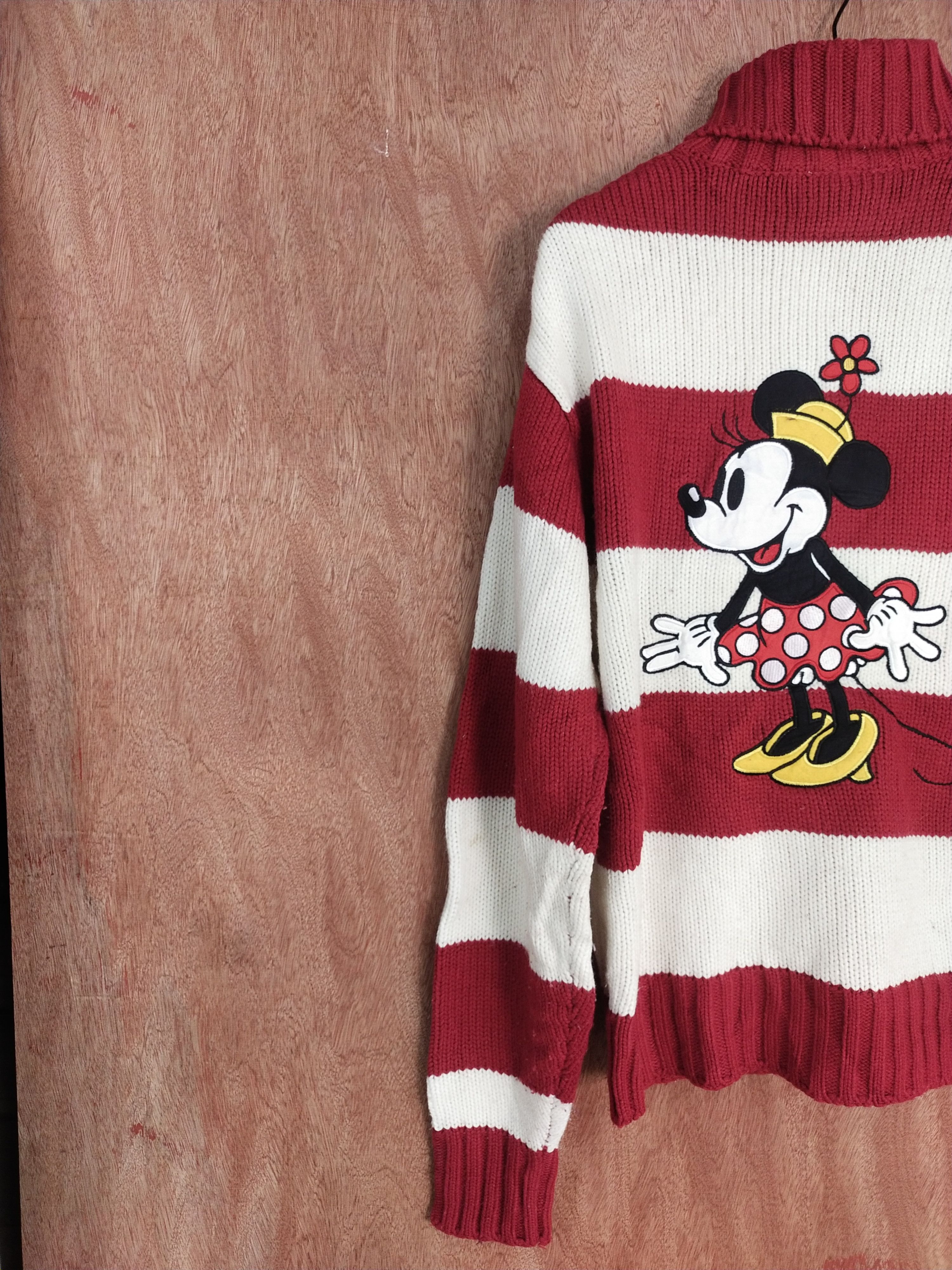 Disney Disney-Minnie Mouse stripe red/white sweaters hoodie #S170 Size US L / EU 52-54 / 3 - 4 Thumbnail