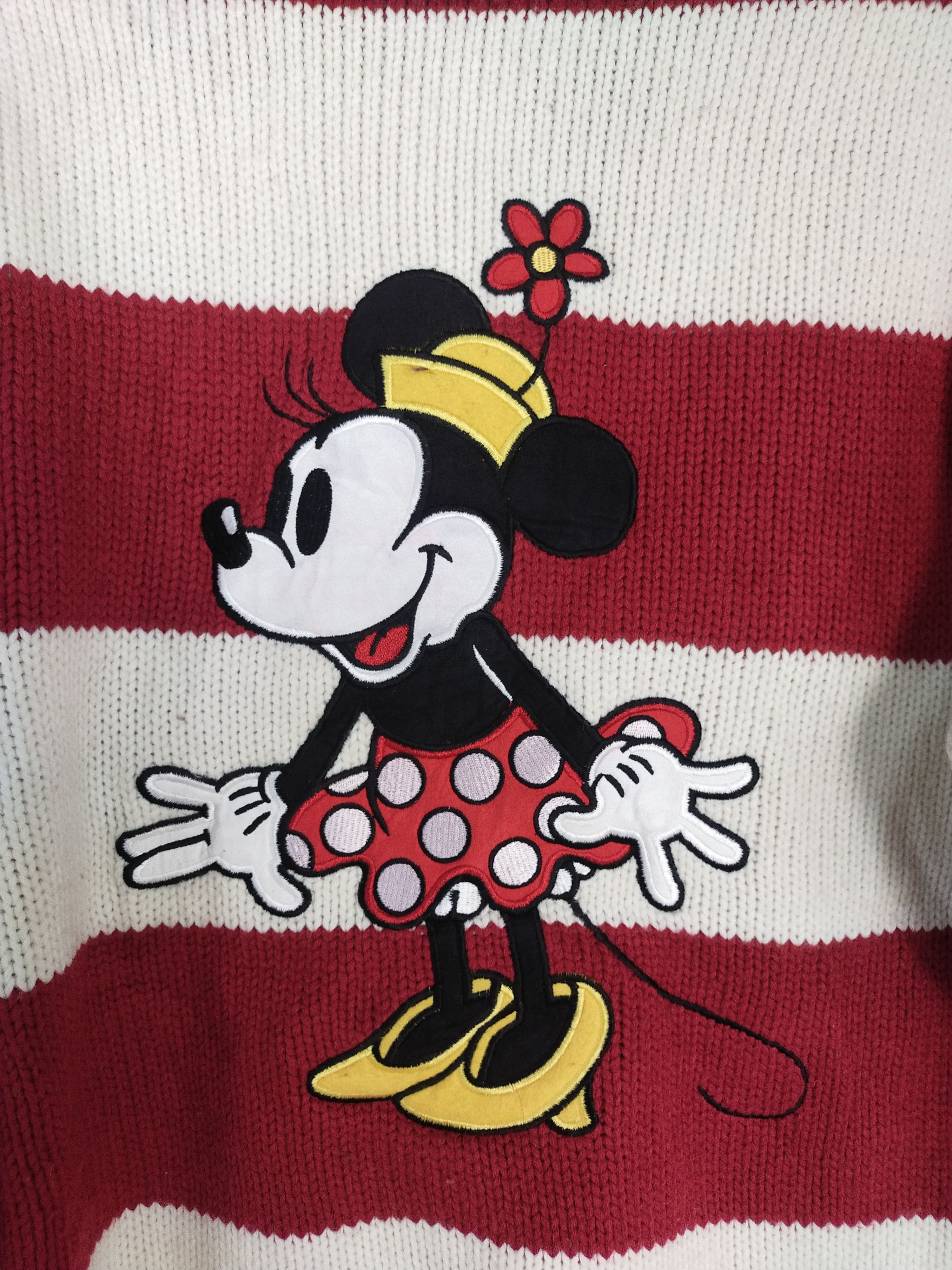 Disney Disney-Minnie Mouse stripe red/white sweaters hoodie #S170 Size US L / EU 52-54 / 3 - 2 Thumbnail