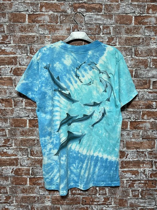 Vintage Liquid Blue Miami Dolphins Tie Dye Tee Shirt Short Sleeve Football  L