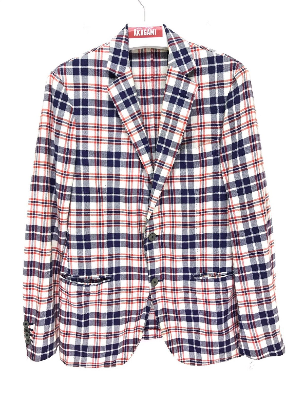 MP Massimo Piombo Made in Italy Piombo Handmade Check Blazer Size US S / EU 44-46 / 1 - 1 Thumbnail