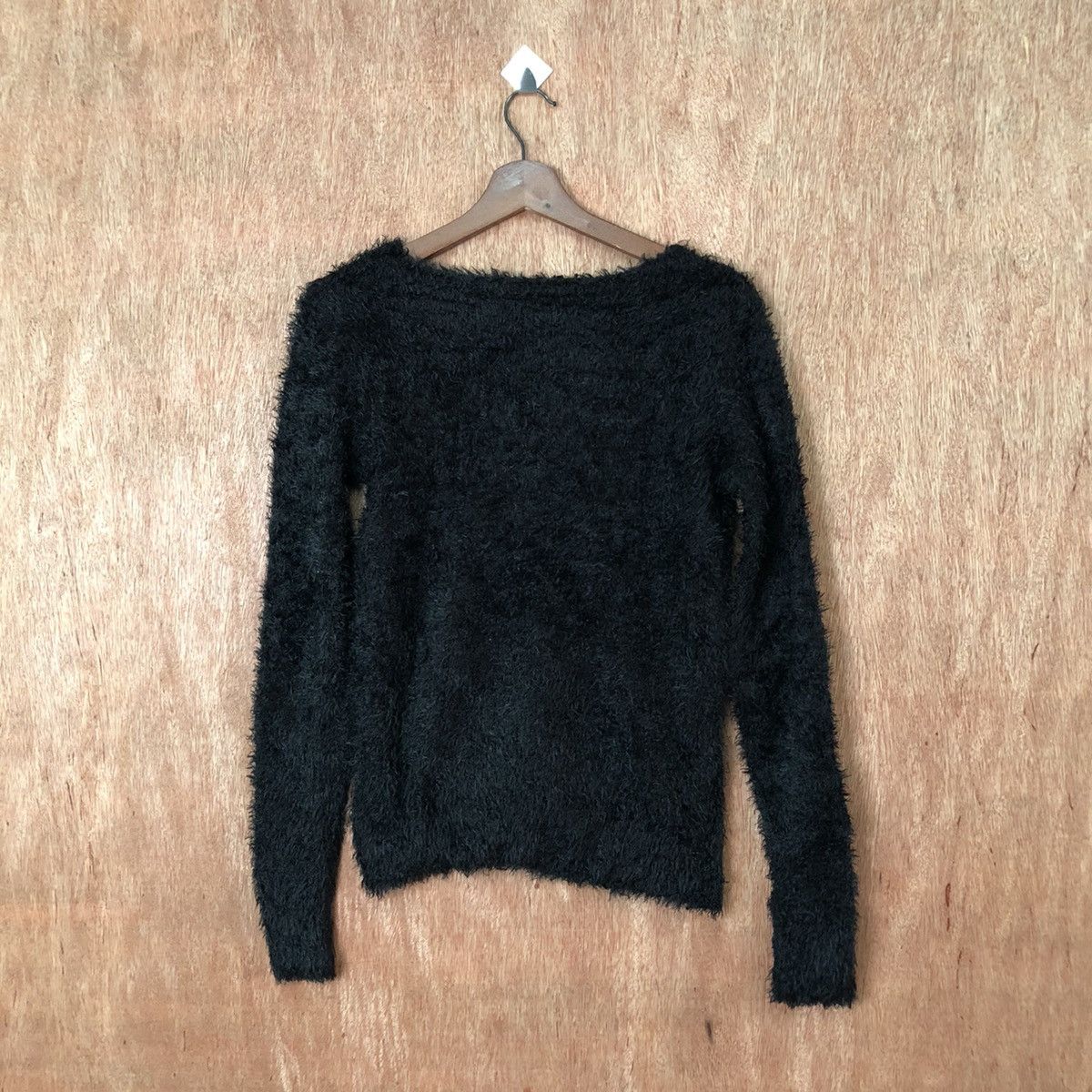 Aran Isles Knitwear × Japanese Brand Japan black Shag Shaggy Fur Mohair Knitwear #6394 Size S / US 4 / IT 40 - 5 Thumbnail