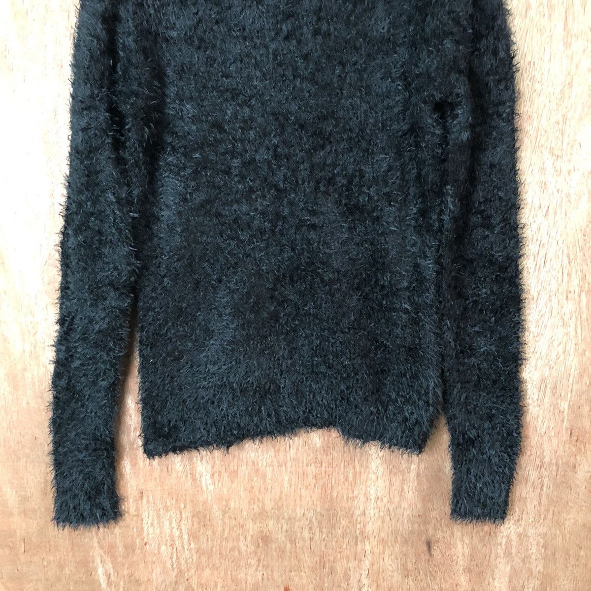 Aran Isles Knitwear × Japanese Brand Japan black Shag Shaggy Fur Mohair Knitwear #6394 Size S / US 4 / IT 40 - 3 Thumbnail