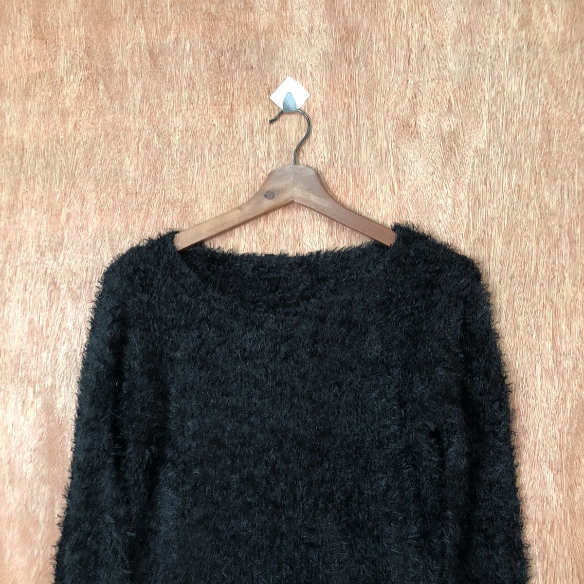 Aran Isles Knitwear × Japanese Brand Japan black Shag Shaggy Fur Mohair Knitwear #6394 Size S / US 4 / IT 40 - 2 Thumbnail