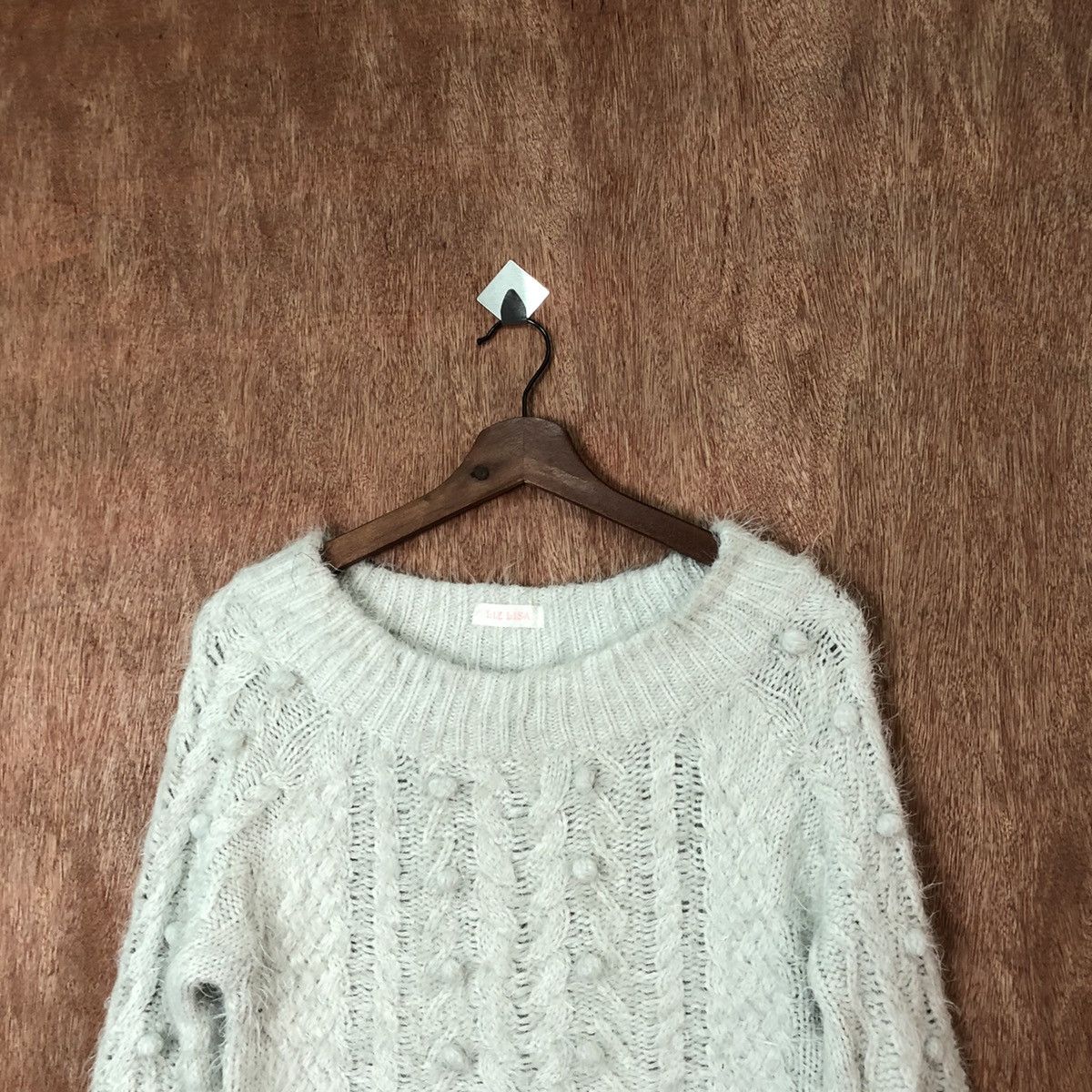 Aran Isles Knitwear × Homespun Knitwear × Japanese Brand Liz Lisa crop top Shag Shaggy Fur Mohair Knitwear #6391 Size XS / US 0-2 / IT 36-38 - 2 Thumbnail