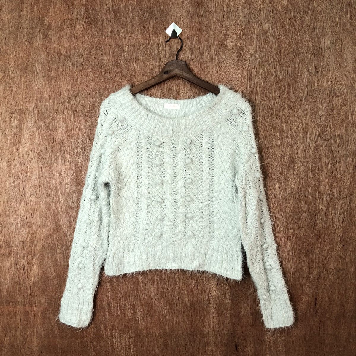 Aran Isles Knitwear × Homespun Knitwear × Japanese Brand Liz Lisa crop top Shag Shaggy Fur Mohair Knitwear #6391 Size XS / US 0-2 / IT 36-38 - 1 Thumbnail